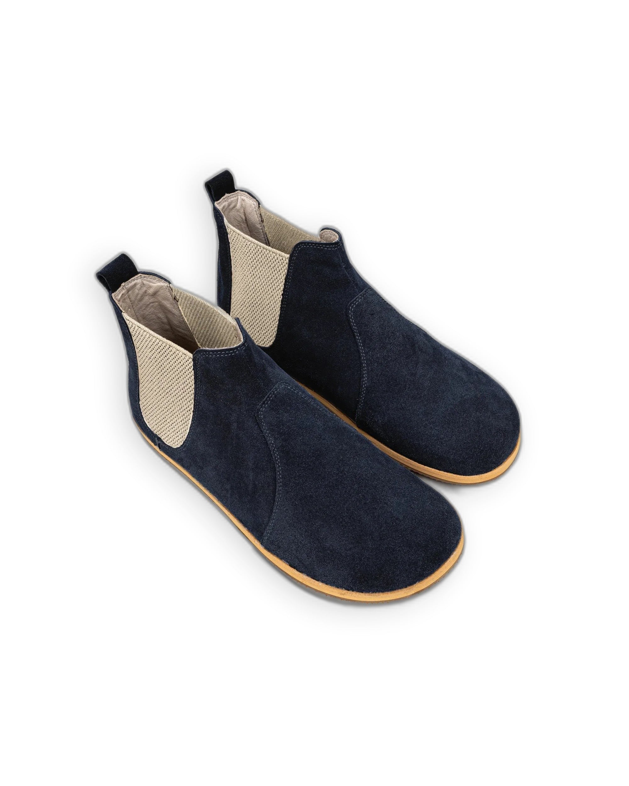 Women's Navy Chelsea Boots - Handcrafted Calf Leather Wide Toe Box | Bespoky