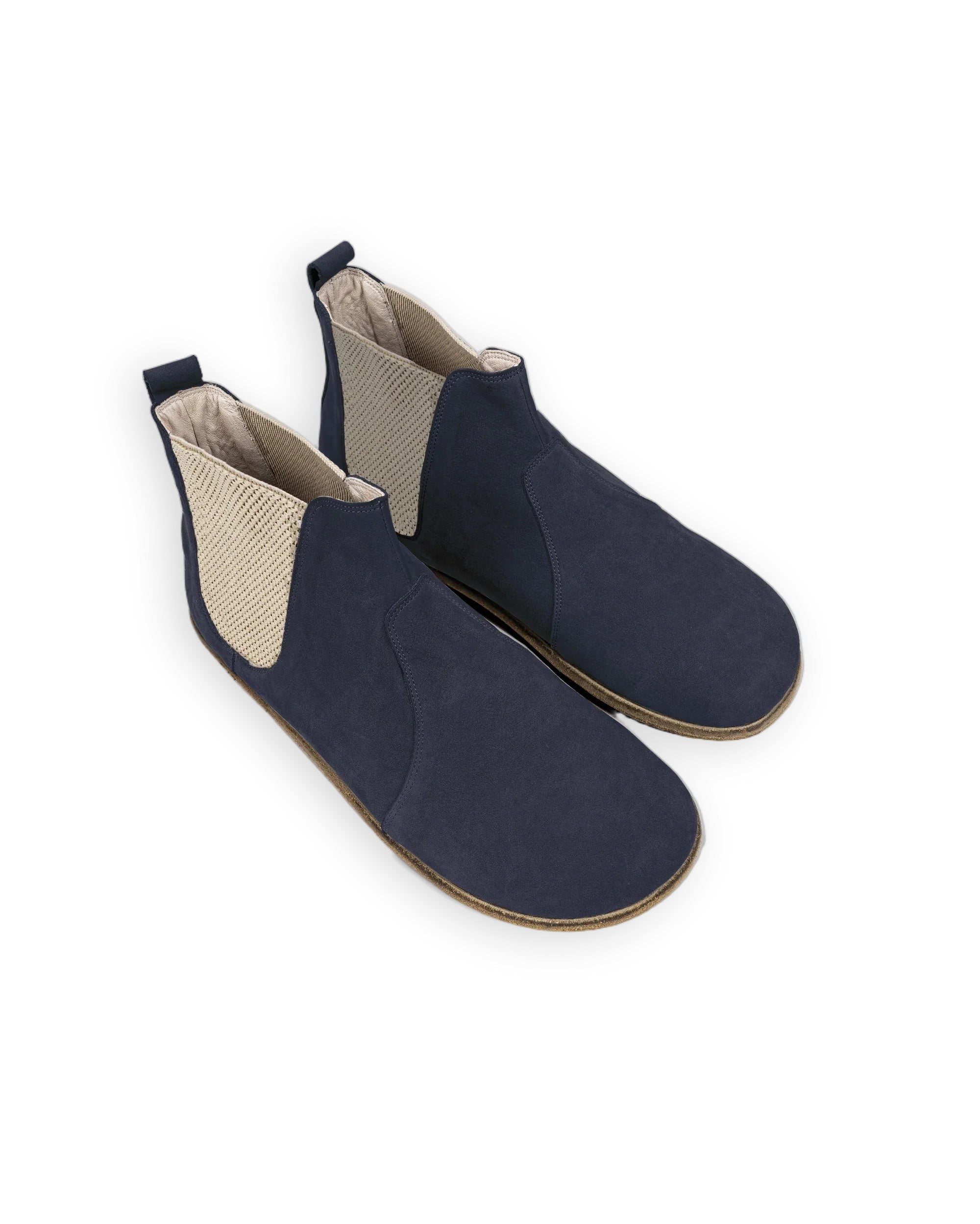 Women's Navy Chelsea Boots - Handcrafted Calf Leather Wide Toe Box | Bespoky