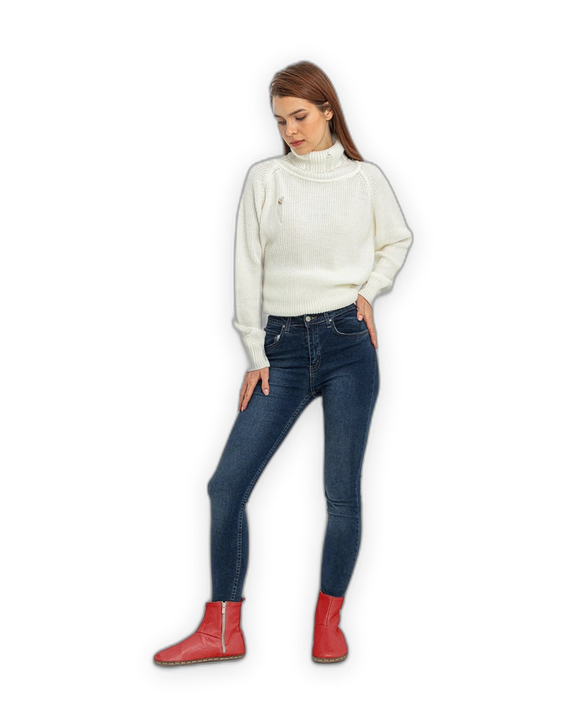 Back view Red Chelsea Boots - Calf Leather Handcrafted | Bespoky