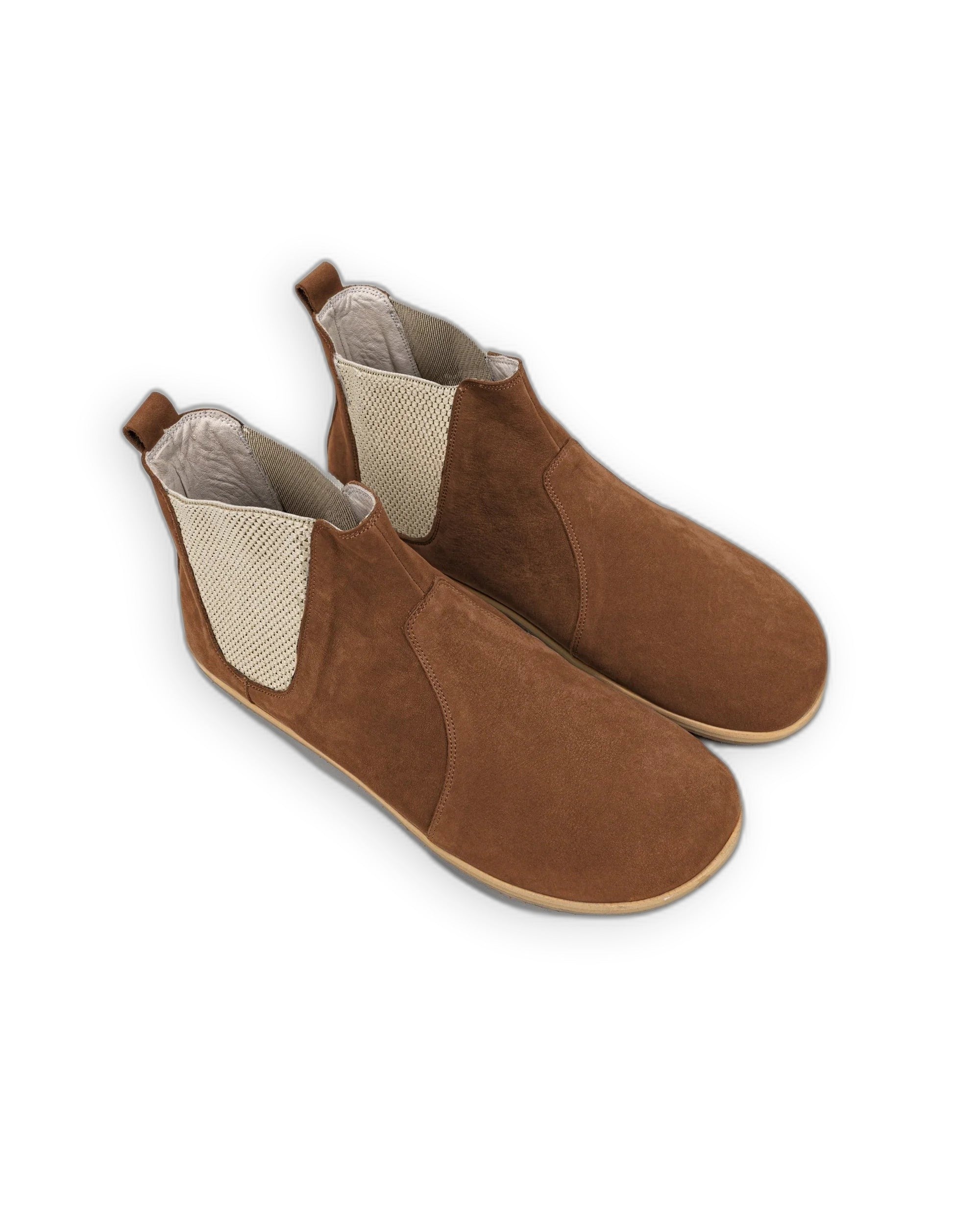 Women's Tan Chelsea Boots - Handcrafted Calf Leather Wide Toe Box | Bespoky