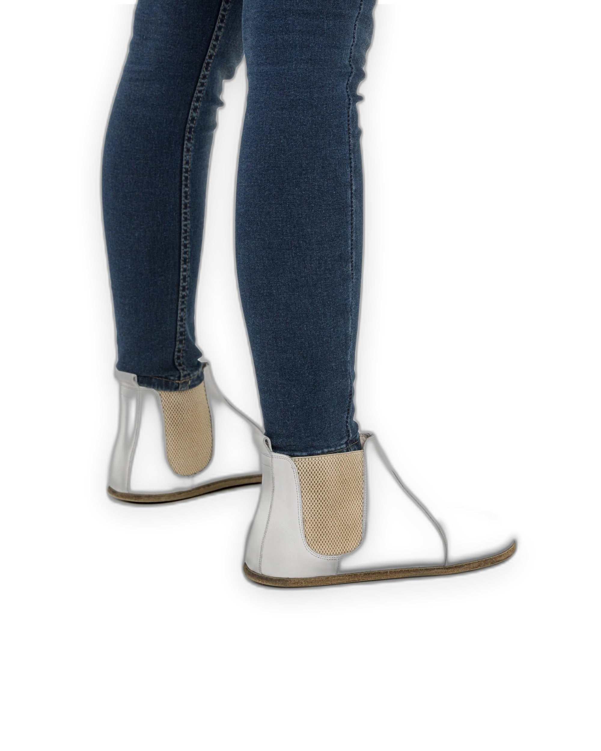 Detail White Chelsea Boots - Handcrafted Calf Leather Turkey | Bespoky