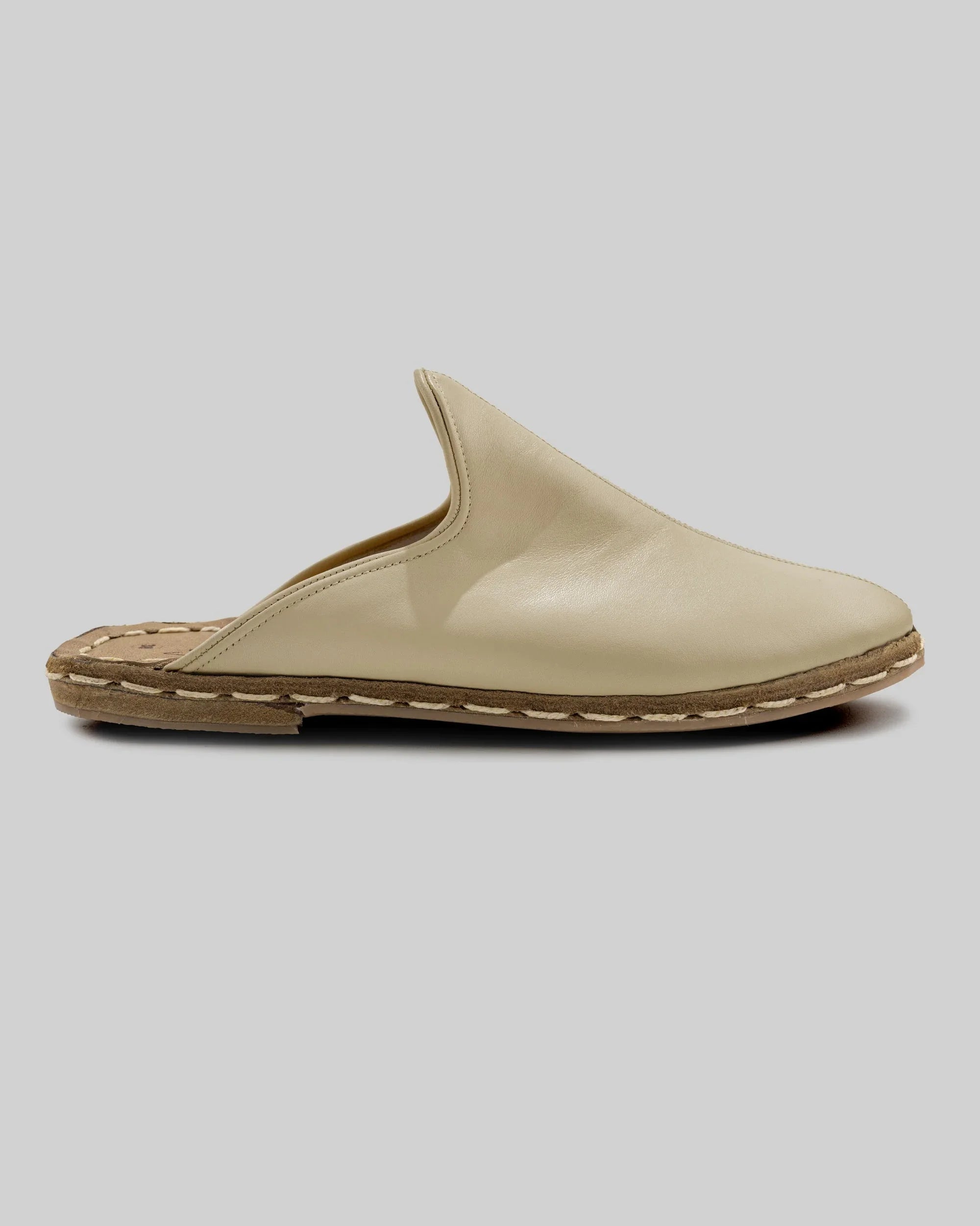 Top view Beige Slippers - Handcrafted Calf Leather | Bespoky