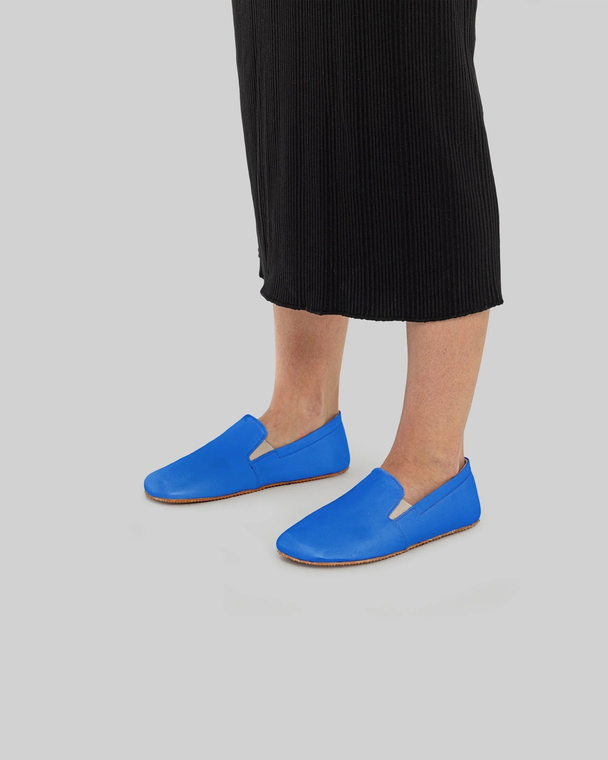 Back view Blue Barefoot Shoes - Calf Leather Handcrafted | Bespoky