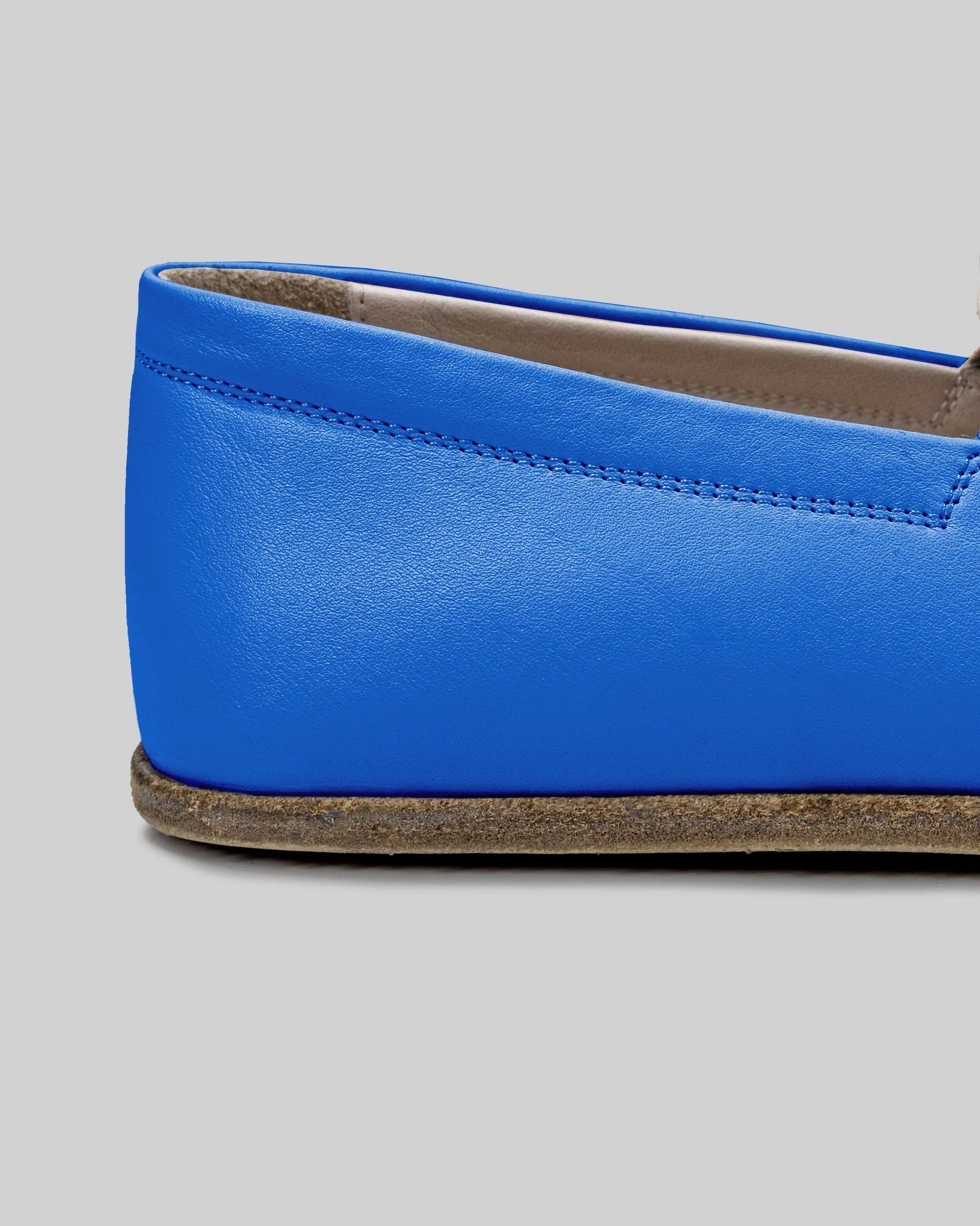 Top view Blue Barefoot Shoes - Handcrafted Calf Leather | Bespoky