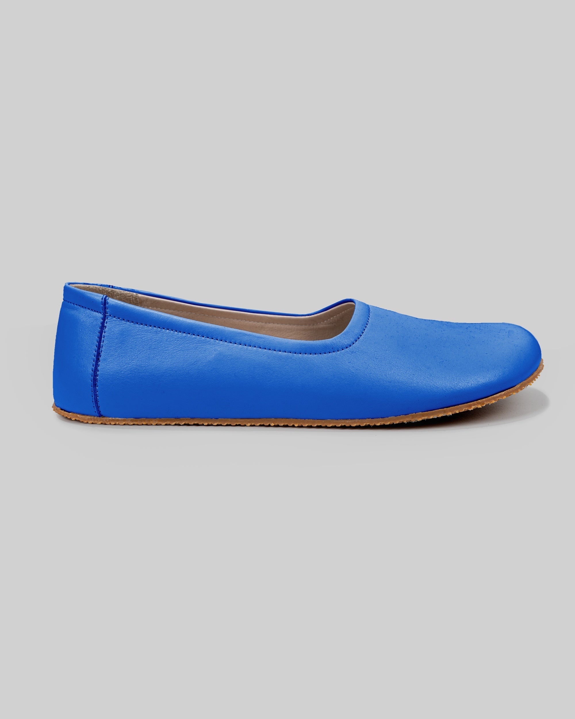 Back view Blue Ballet Flats - Calf Leather Handcrafted | Bespoky
