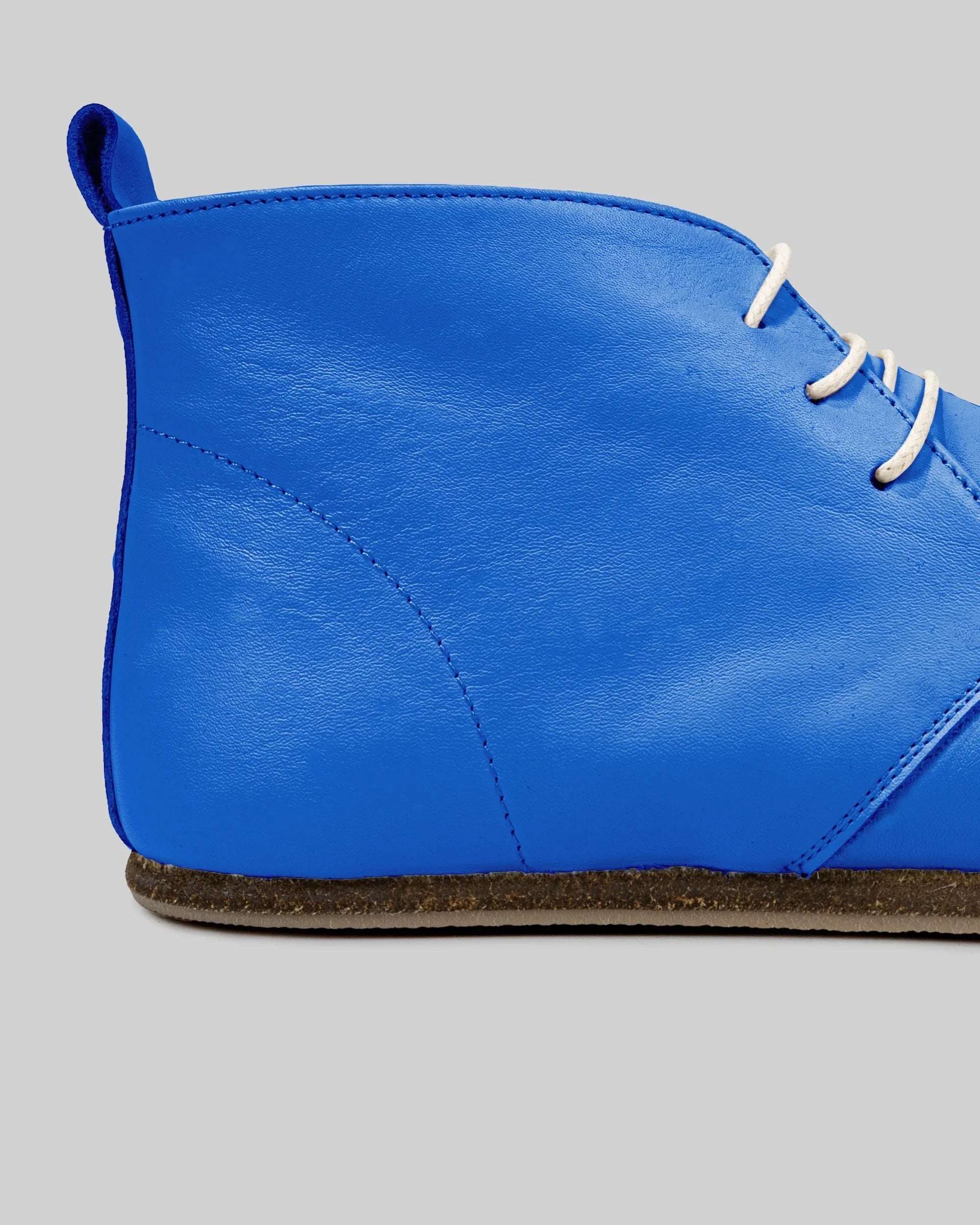 Side view Blue Ankle Boots - Calf Leather Zero Drop | Bespoky