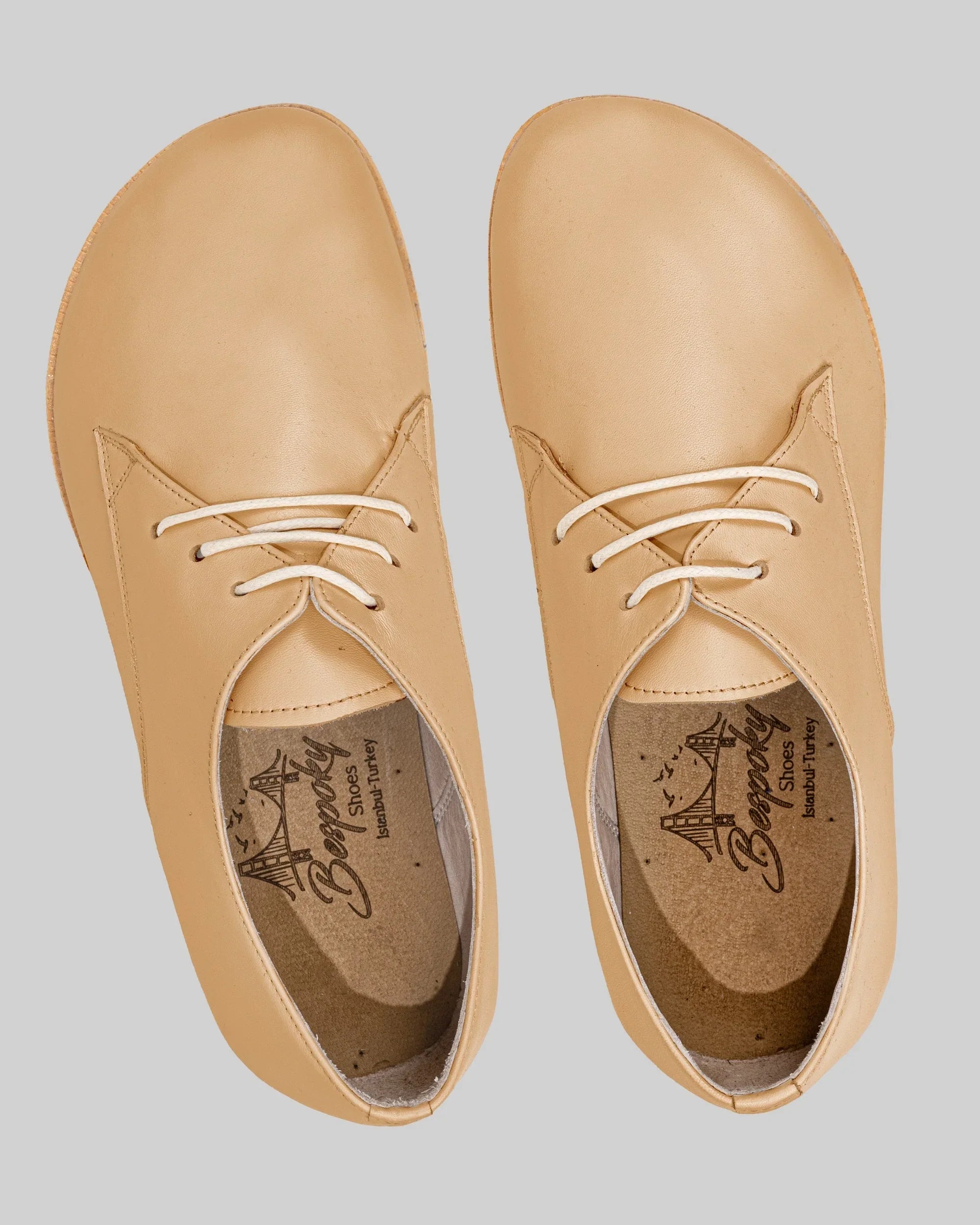 Side view Melon Yellow Oxford Shoes - Calf Leather Zero Drop | Bespoky