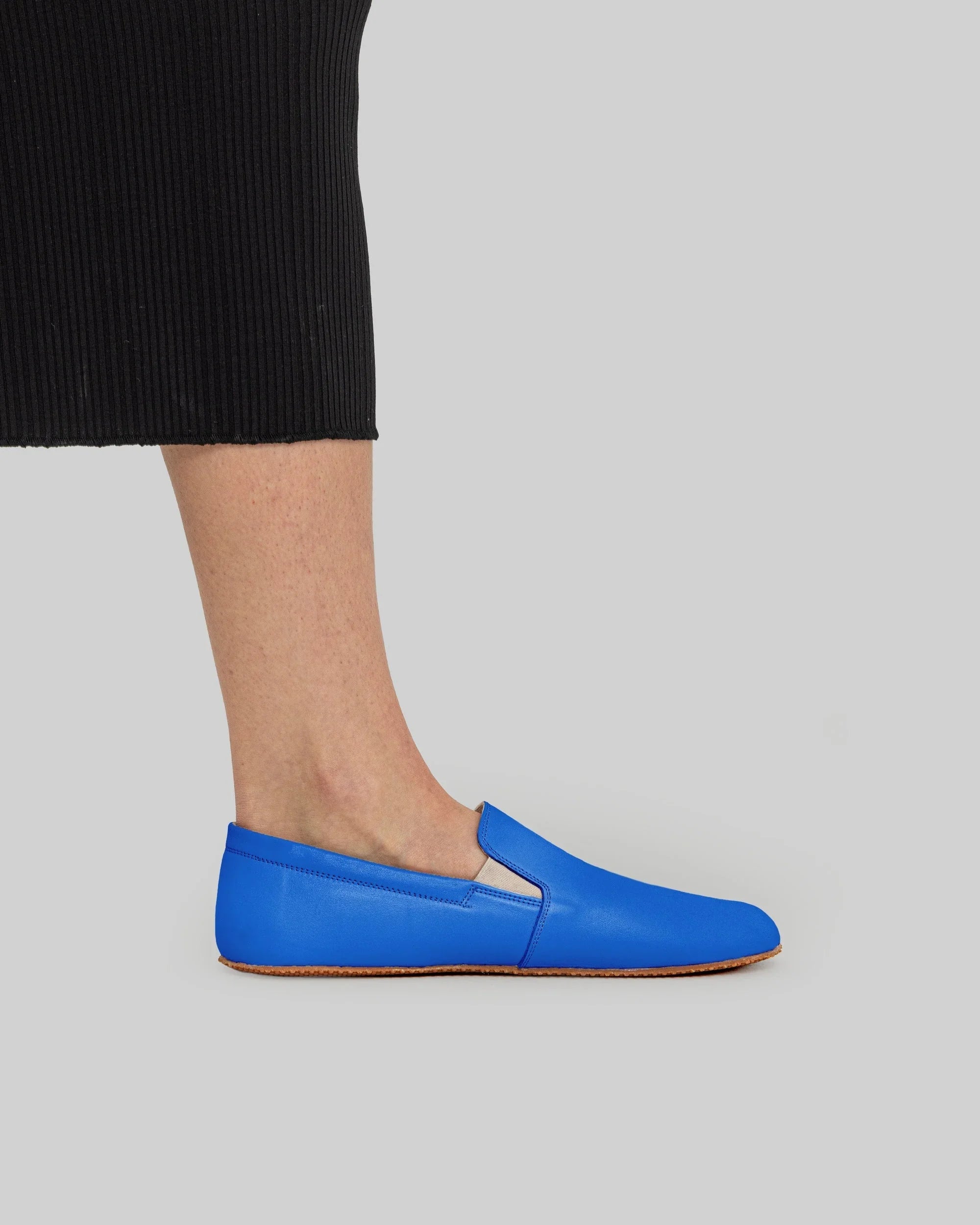 Pair Blue Barefoot Shoes - Barefoot Wide Toe Calf Leather | Bespoky
