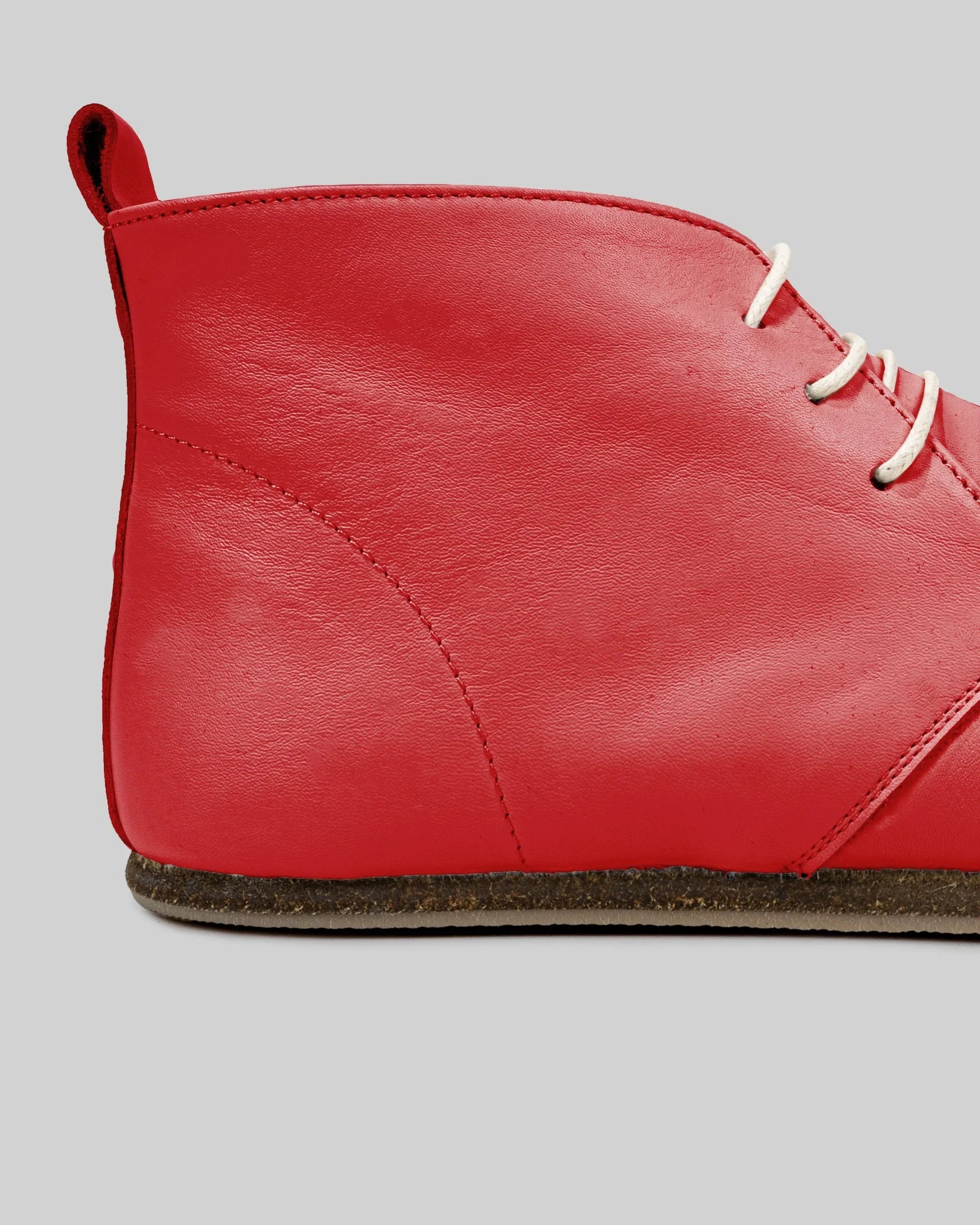 Detail Red Ankle Boots - Handcrafted Calf Leather Turkey | Bespoky