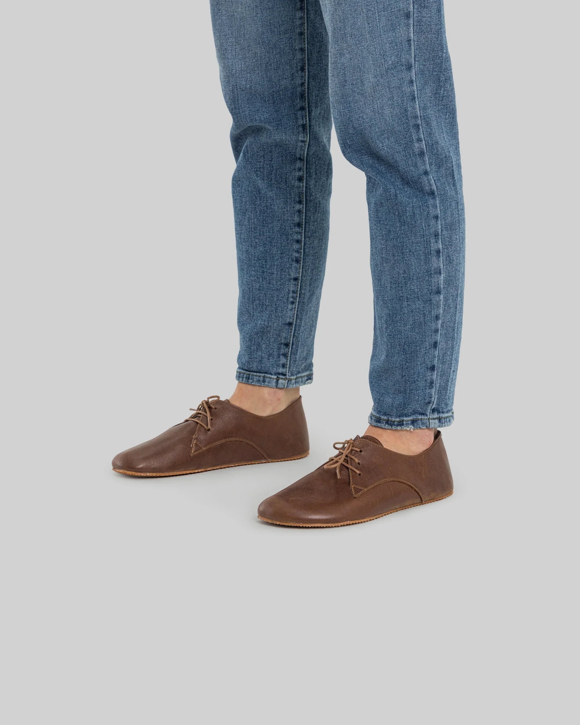Detail Brown Oxford Shoes - Handcrafted Calf Leather Turkey | Bespoky