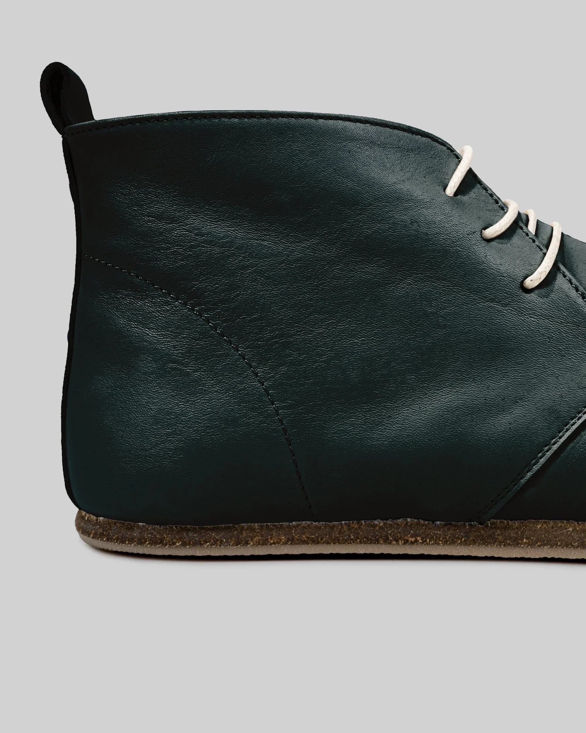 Detail Dark Green Ankle Boots - Handcrafted Calf Leather Turkey | Bespoky