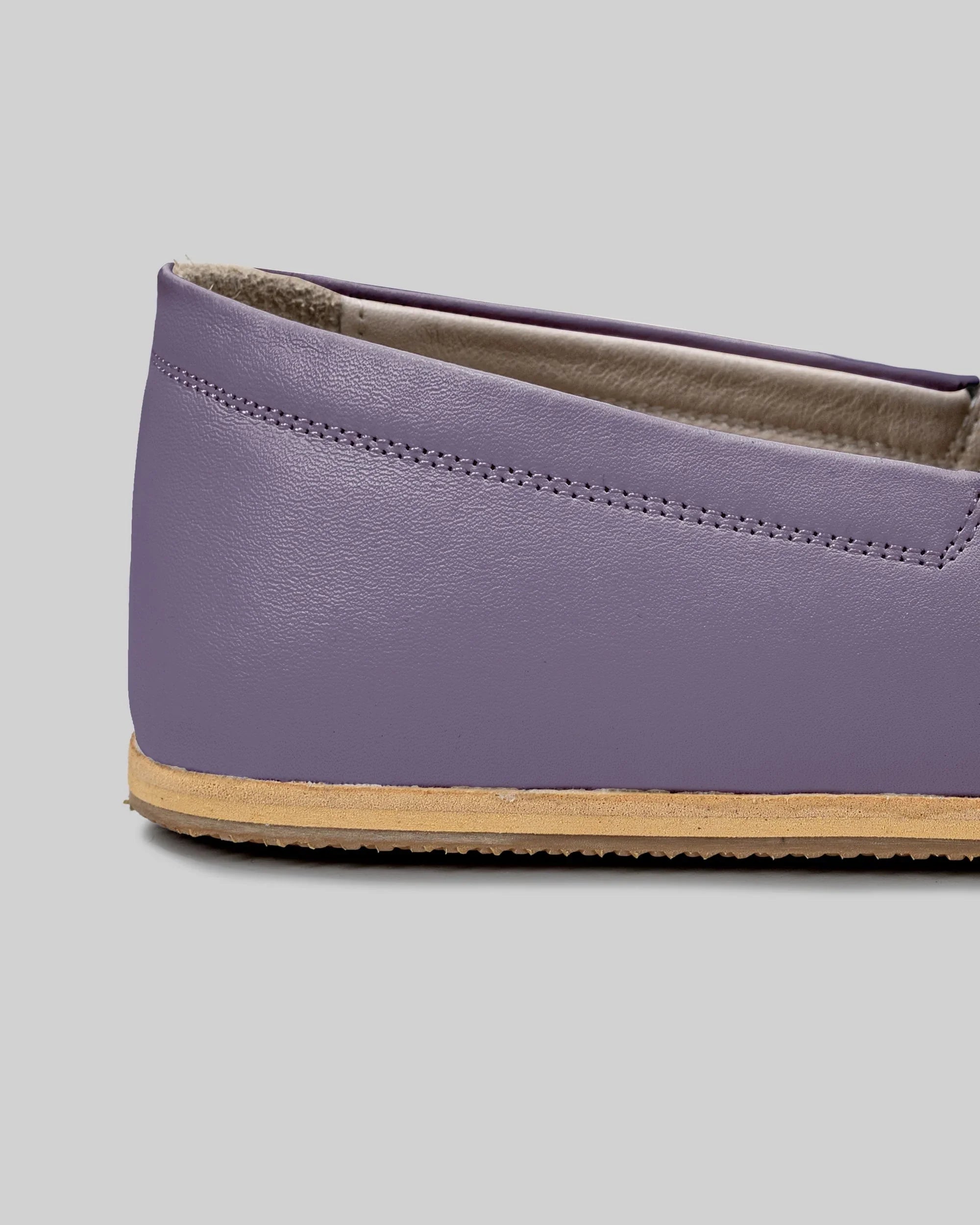 Detail Purple Barefoot Shoes - Handcrafted Calf Leather Turkey | Bespoky