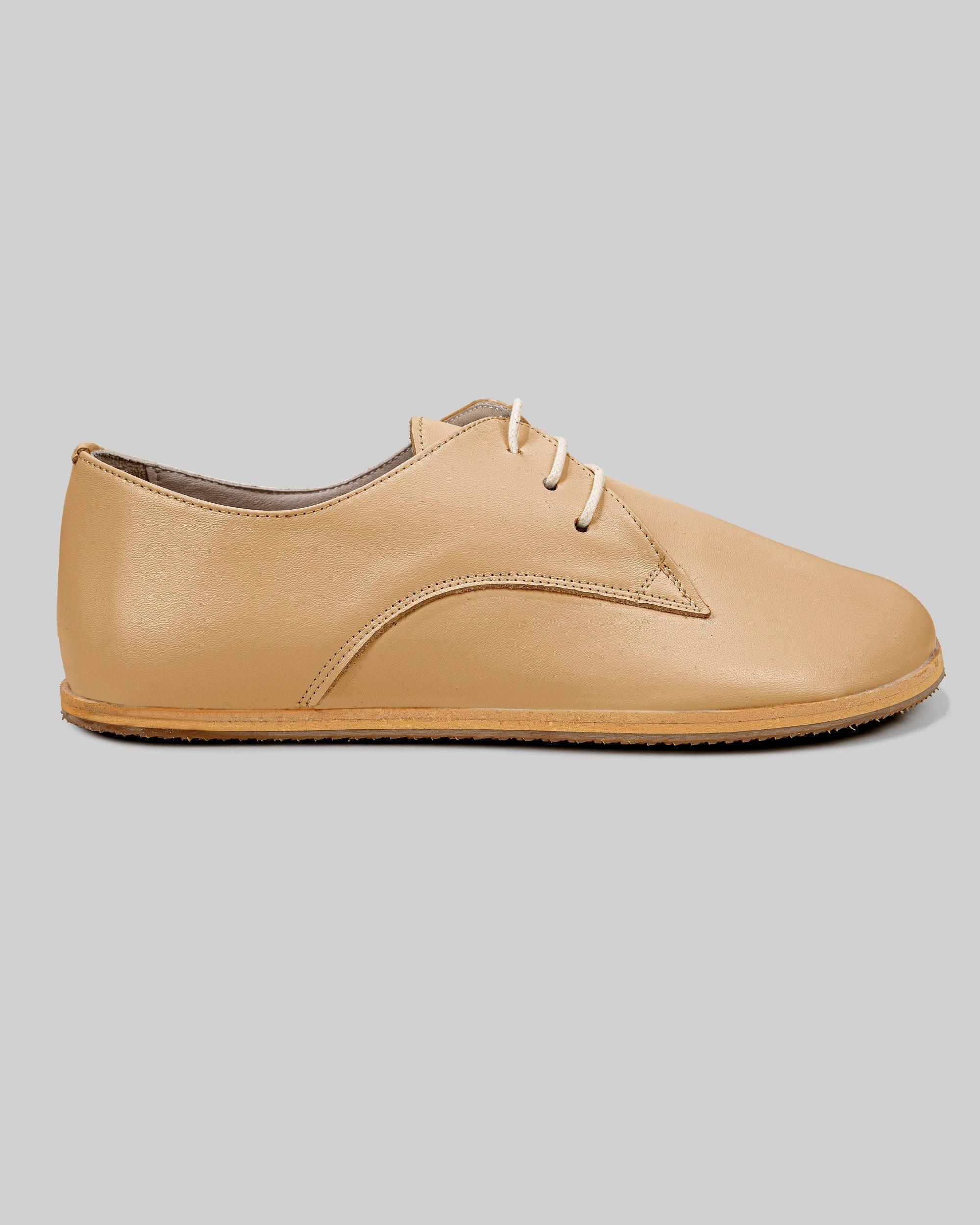 Detail Melon Yellow Oxford Shoes - Handcrafted Calf Leather Turkey | Bespoky