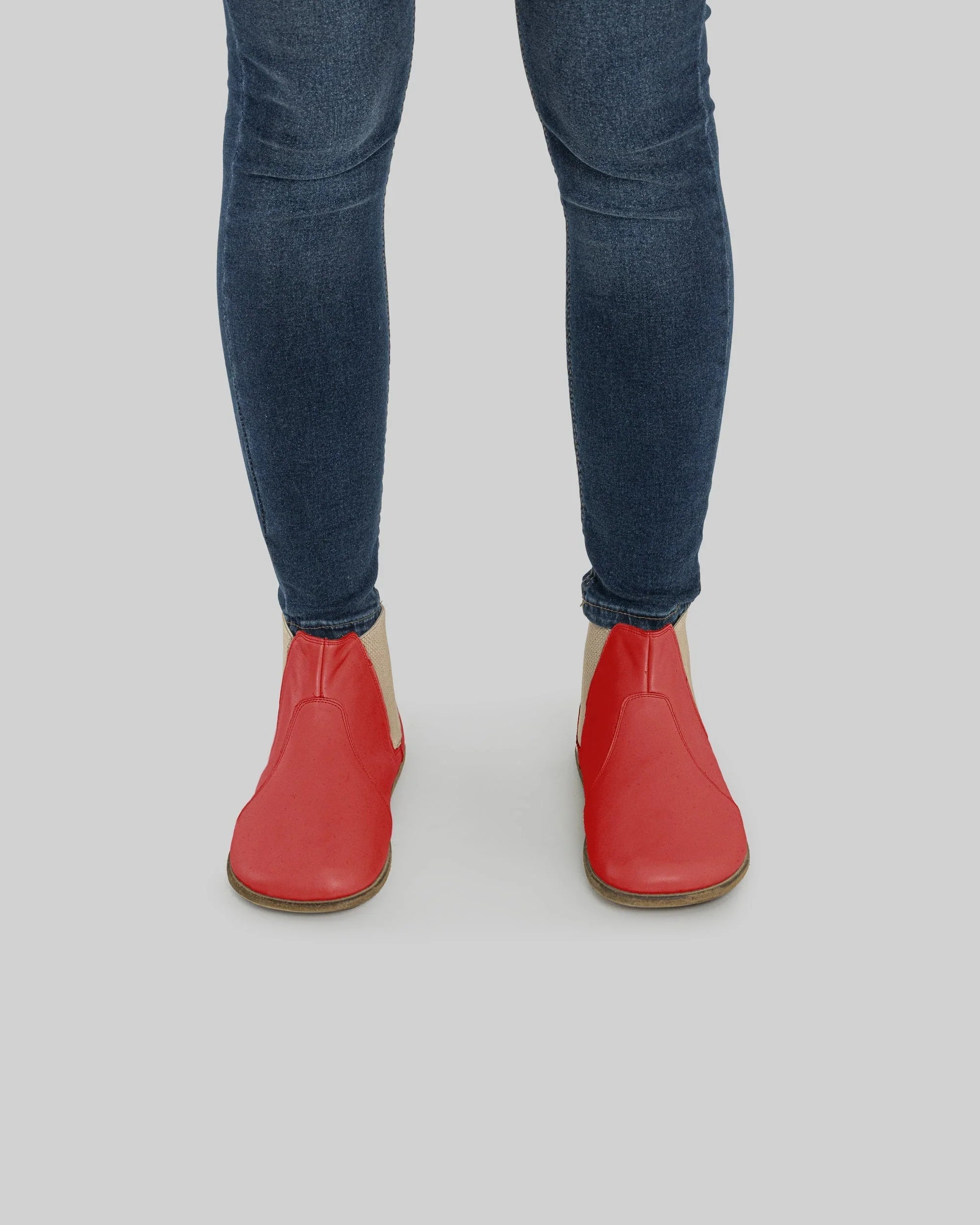 Detail Red Chelsea Boots - Handcrafted Calf Leather Turkey | Bespoky