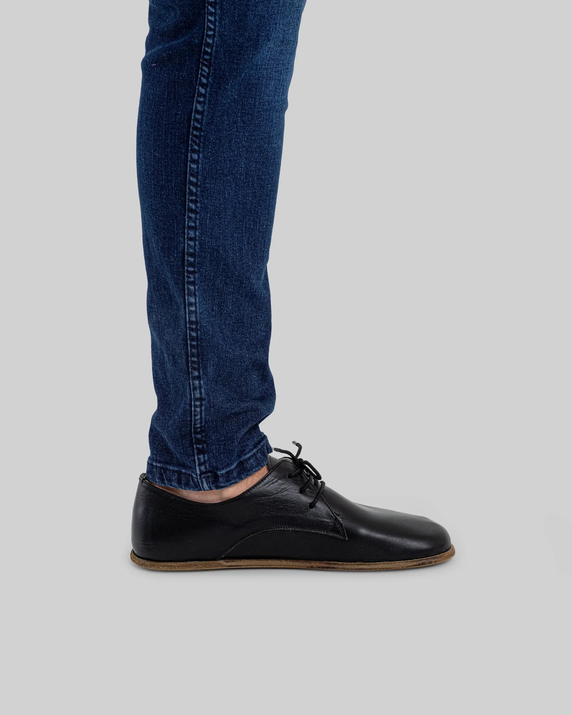 Pair Black Oxford Shoes - Barefoot Wide Toe Calf Leather | Bespoky