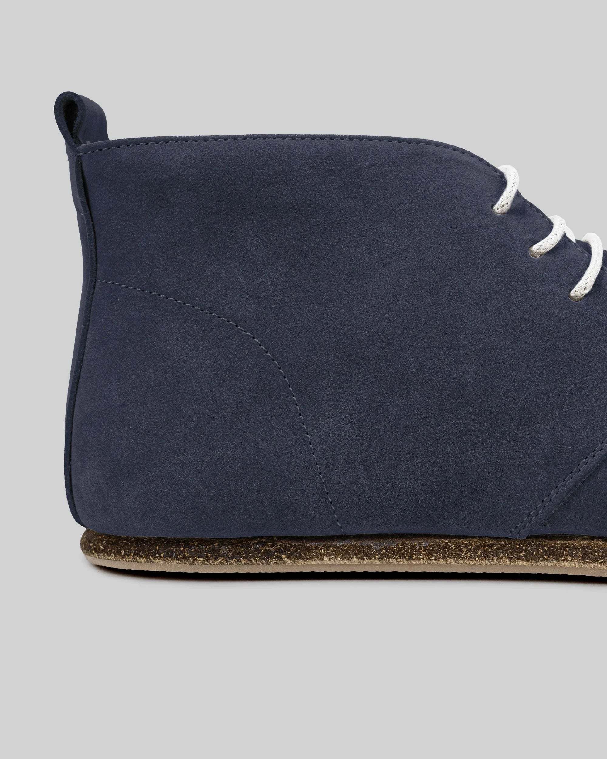 Detail Navy Nubuck Ankle Boots - Handcrafted Calf Leather Turkey | Bespoky