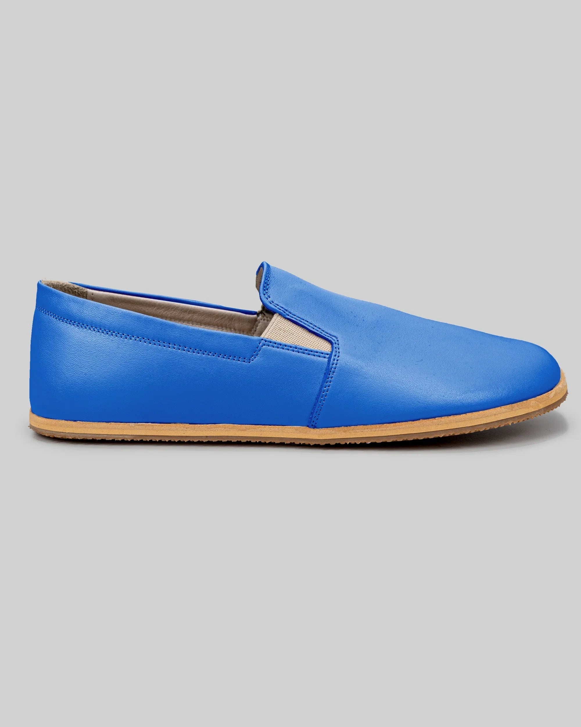 Pair Blue Barefoot Shoes - Barefoot Wide Toe Calf Leather | Bespoky