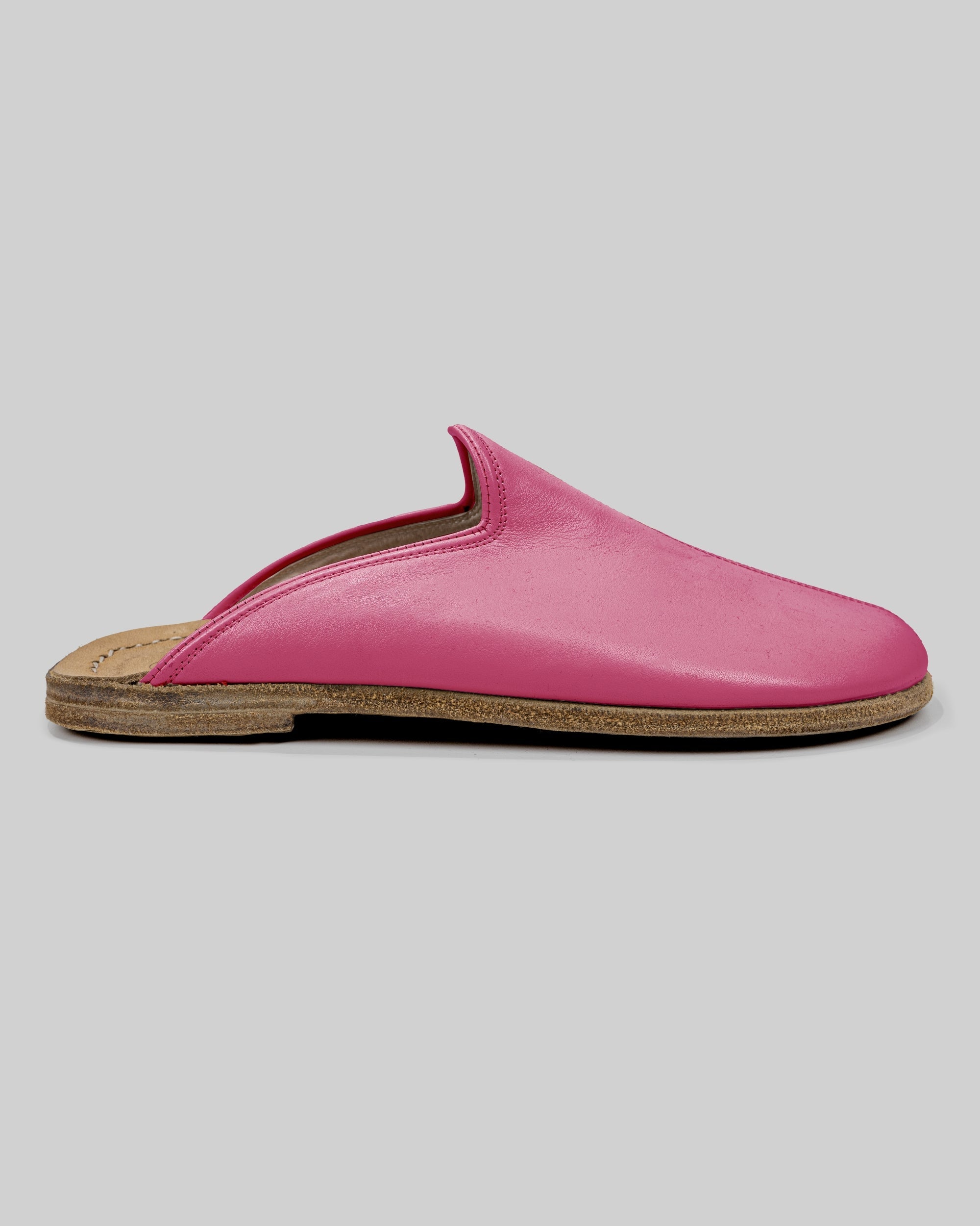 Side view Fuchsia Slippers - Calf Leather Zero Drop | Bespoky