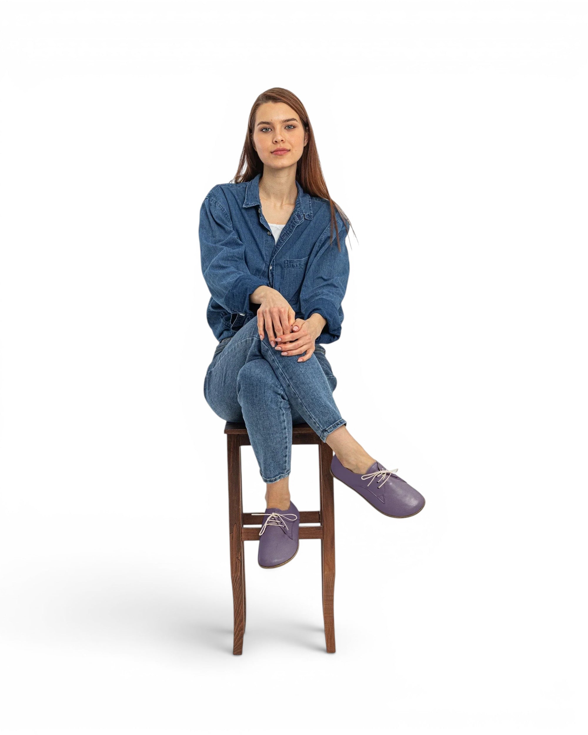 Back view Purple Oxford Shoes - Calf Leather Handcrafted | Bespoky