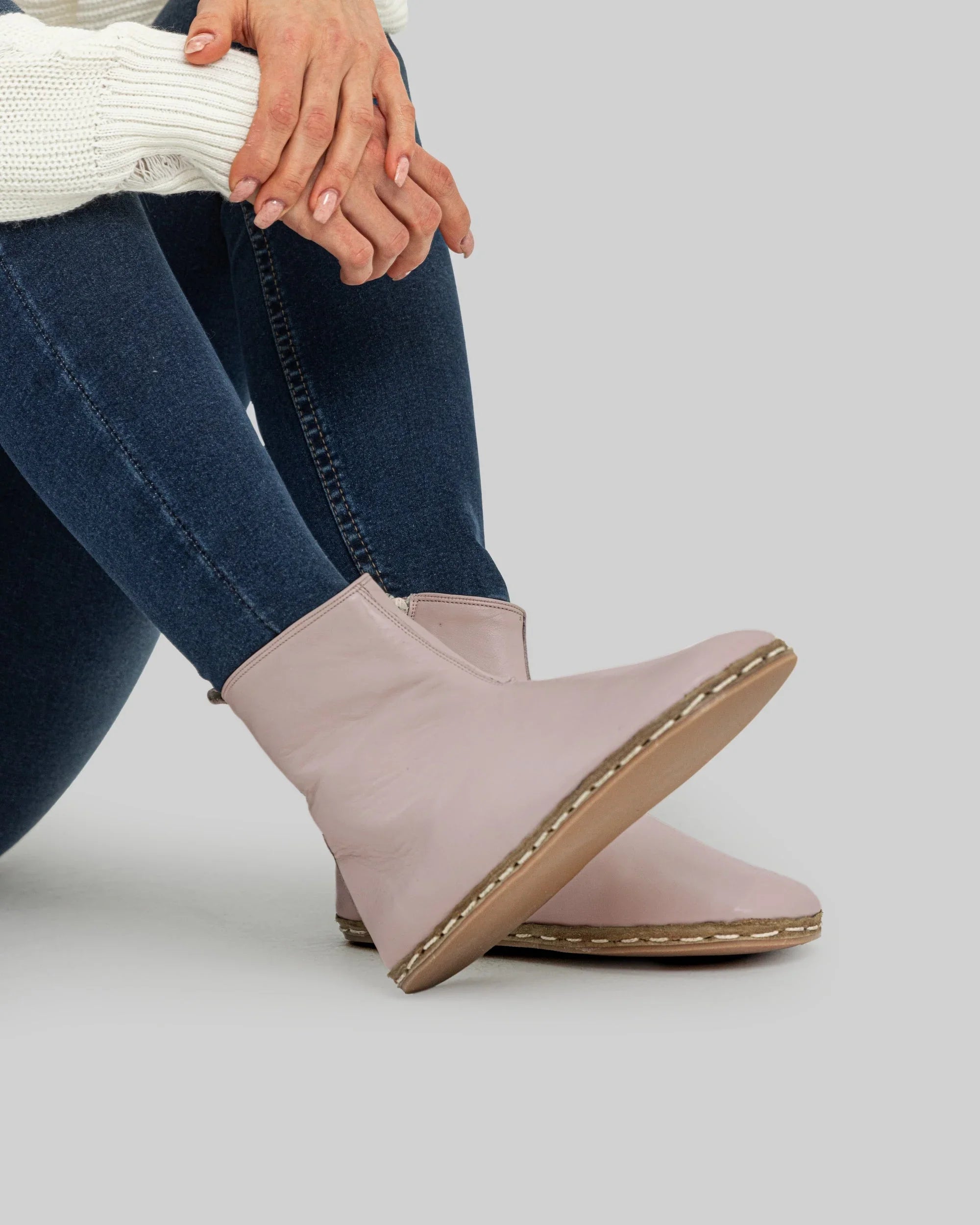 Men's Pink Chelsea Boots - Handcrafted Calf Leather Wide Toe Box | Bespoky