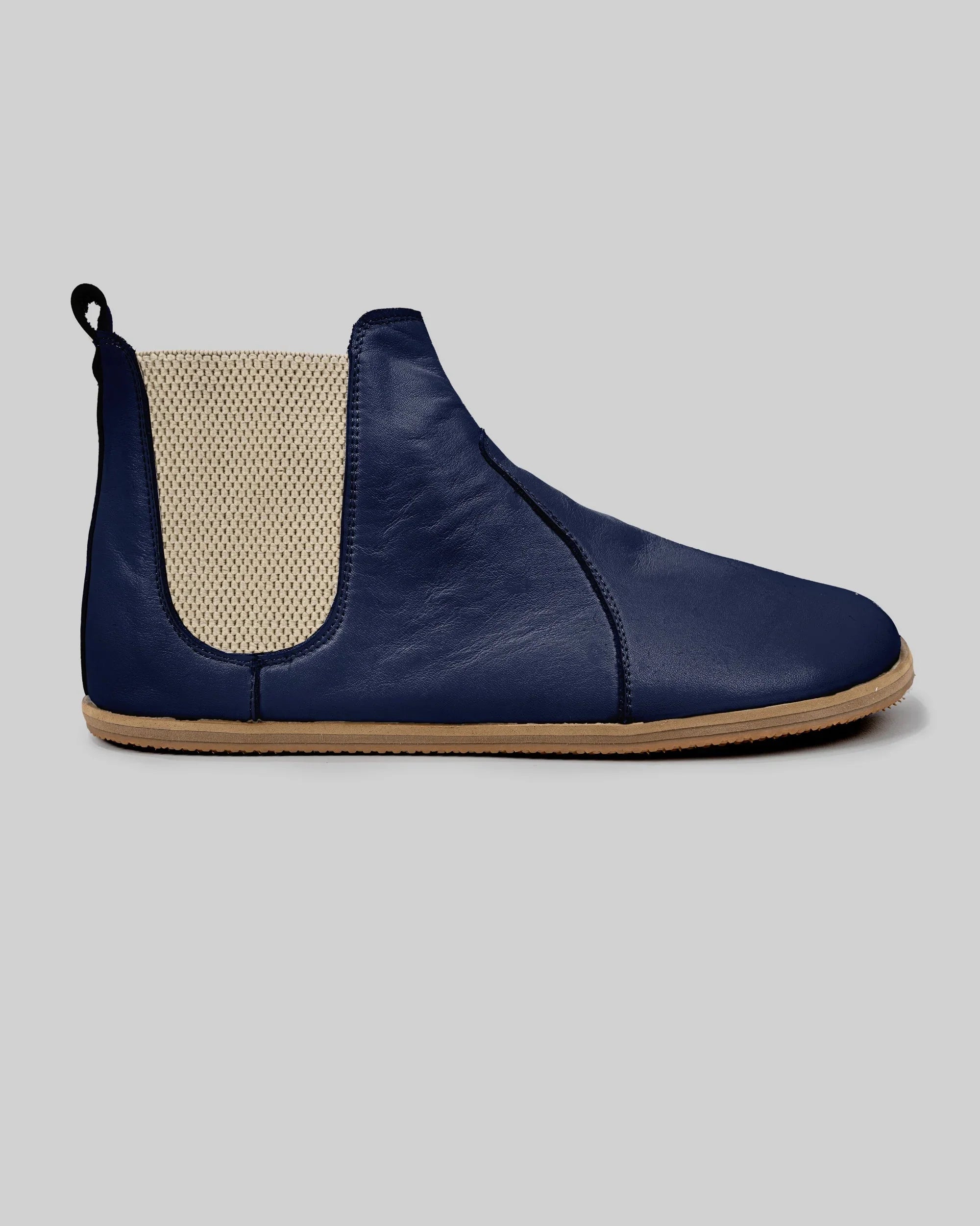 Top view Navy Blue Chelsea Boots - Handcrafted Calf Leather | Bespoky