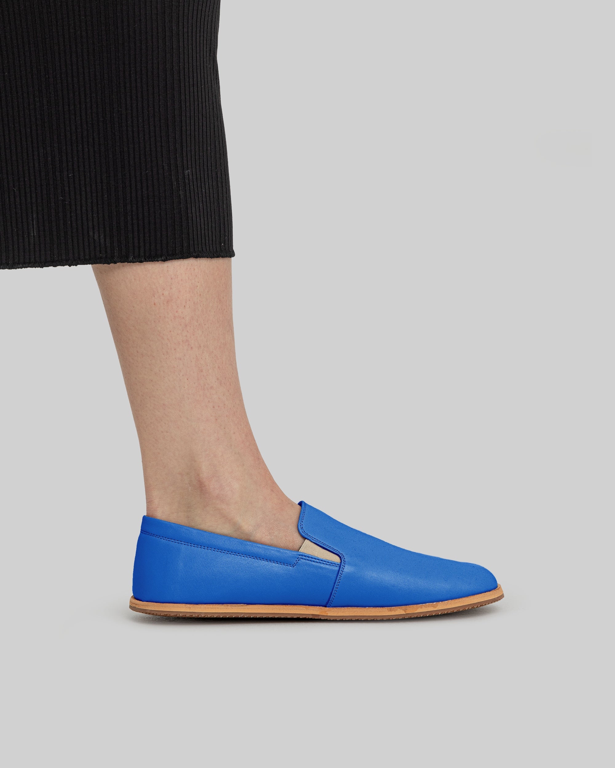 Top view Blue Barefoot Shoes - Handcrafted Calf Leather | Bespoky