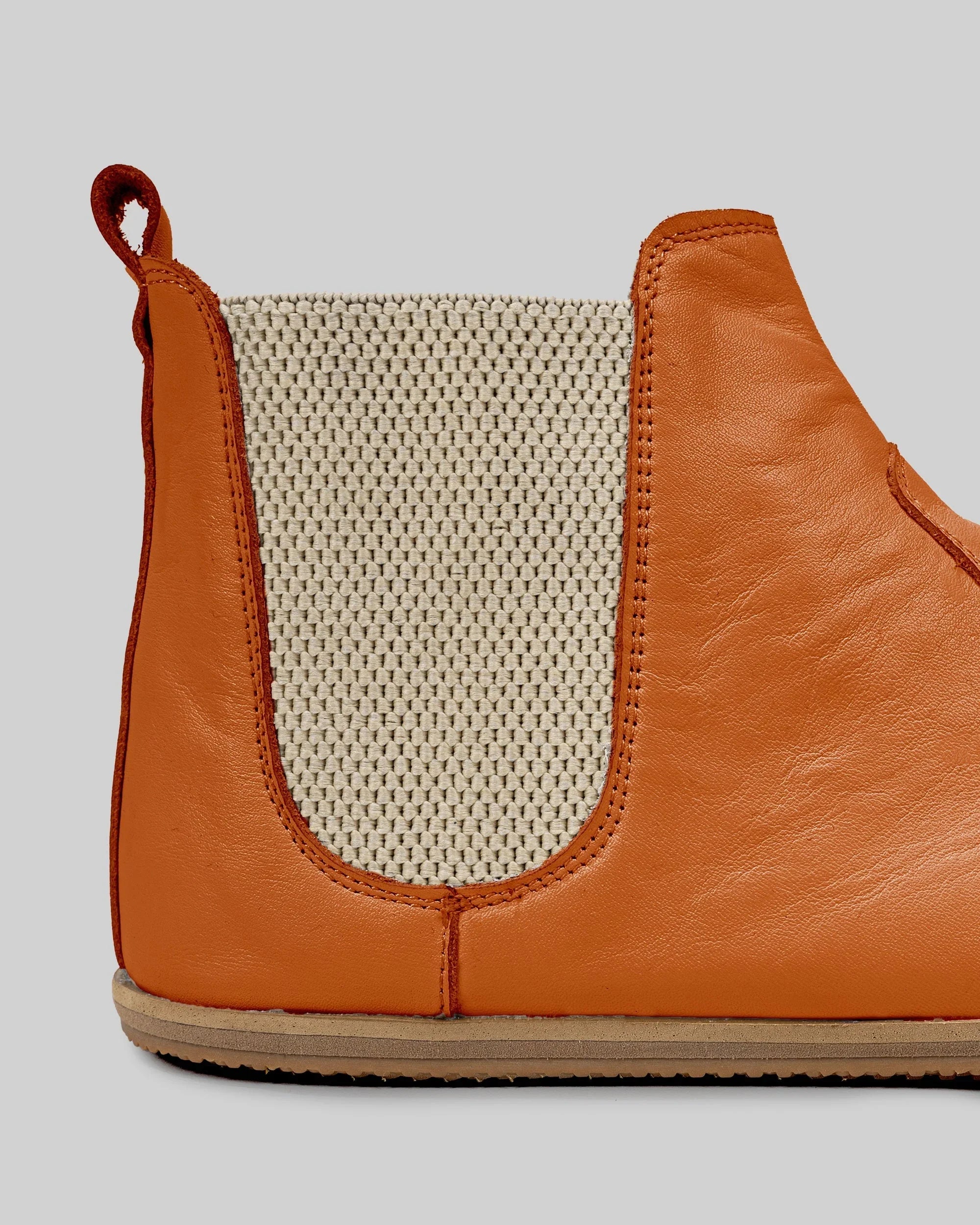 Side view Orange Chelsea Boots - Calf Leather Zero Drop | Bespoky
