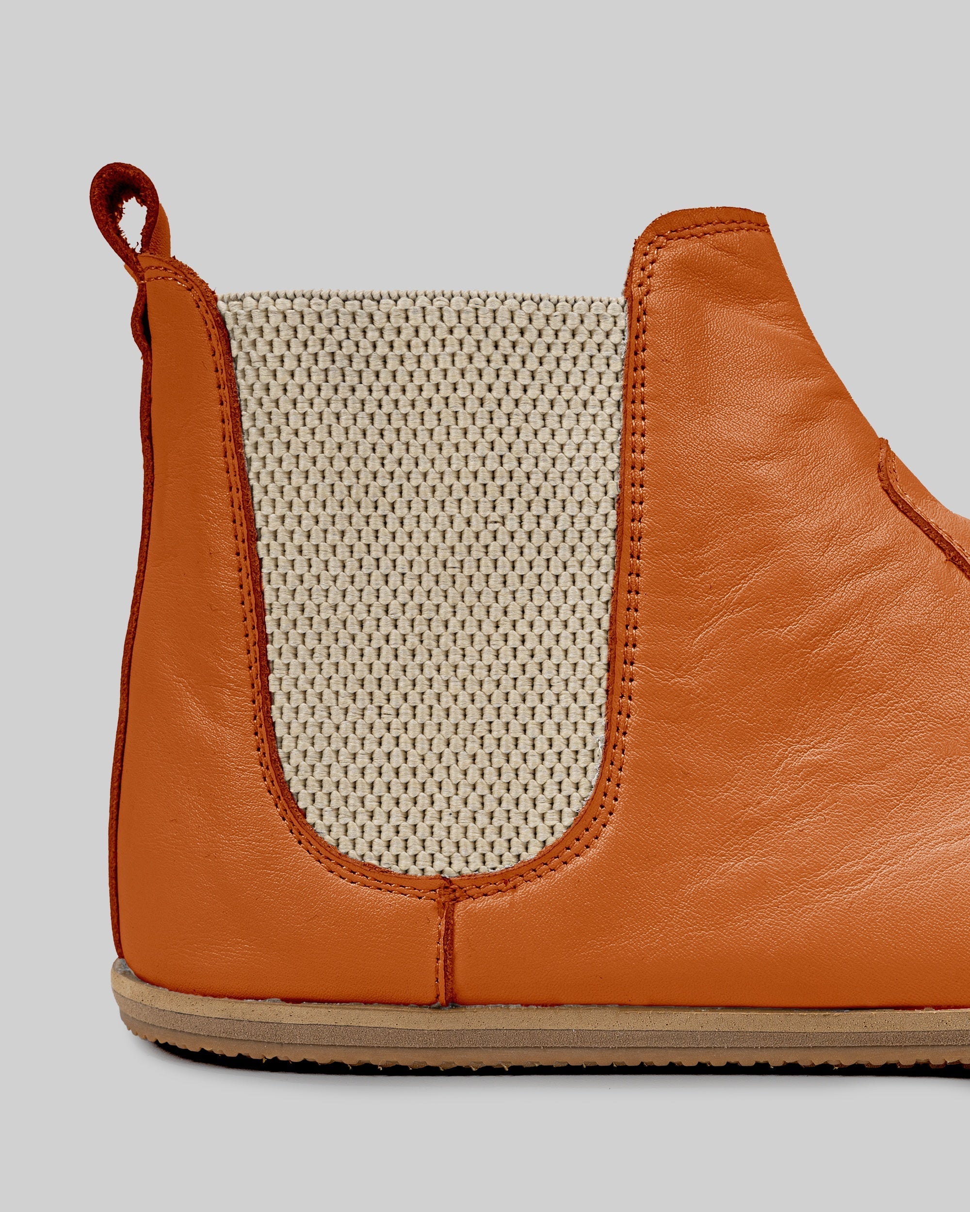 Side view Orange Chelsea Boots - Calf Leather Zero Drop | Bespoky