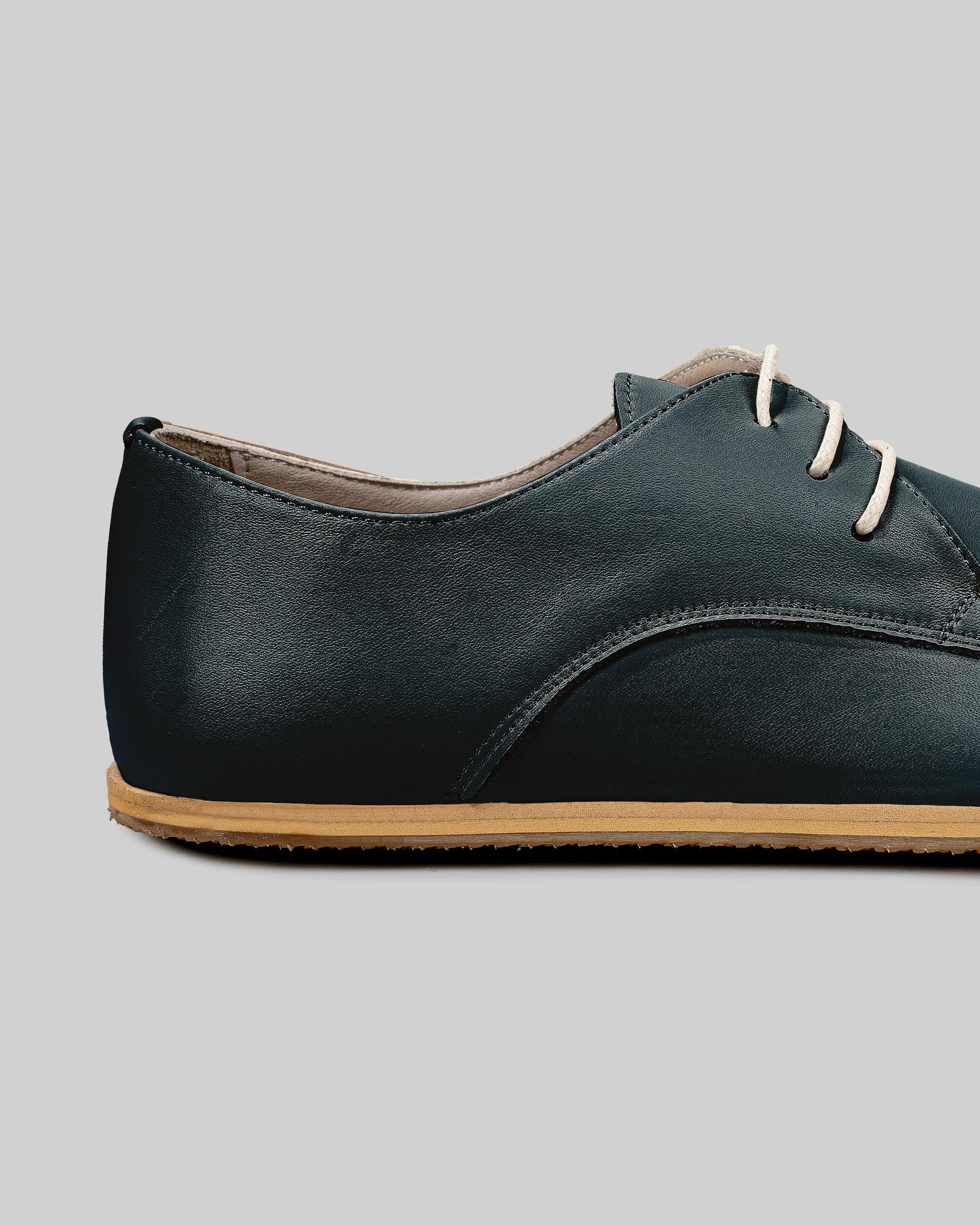 Top view Dark Green Oxford Shoes - Handcrafted Calf Leather | Bespoky