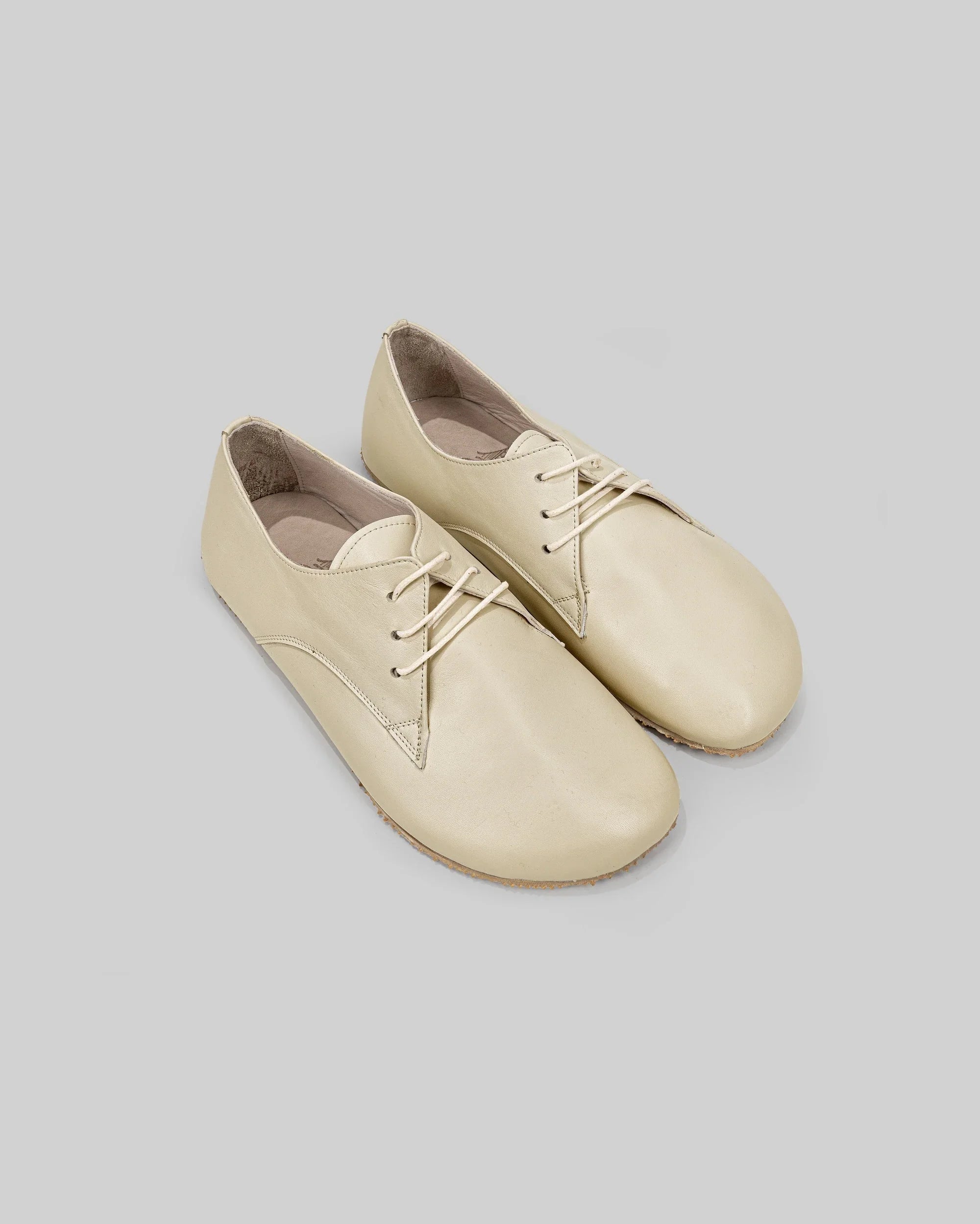 Men's Beige Oxford Shoes - Handcrafted Calf Leather Wide Toe Box | Bespoky