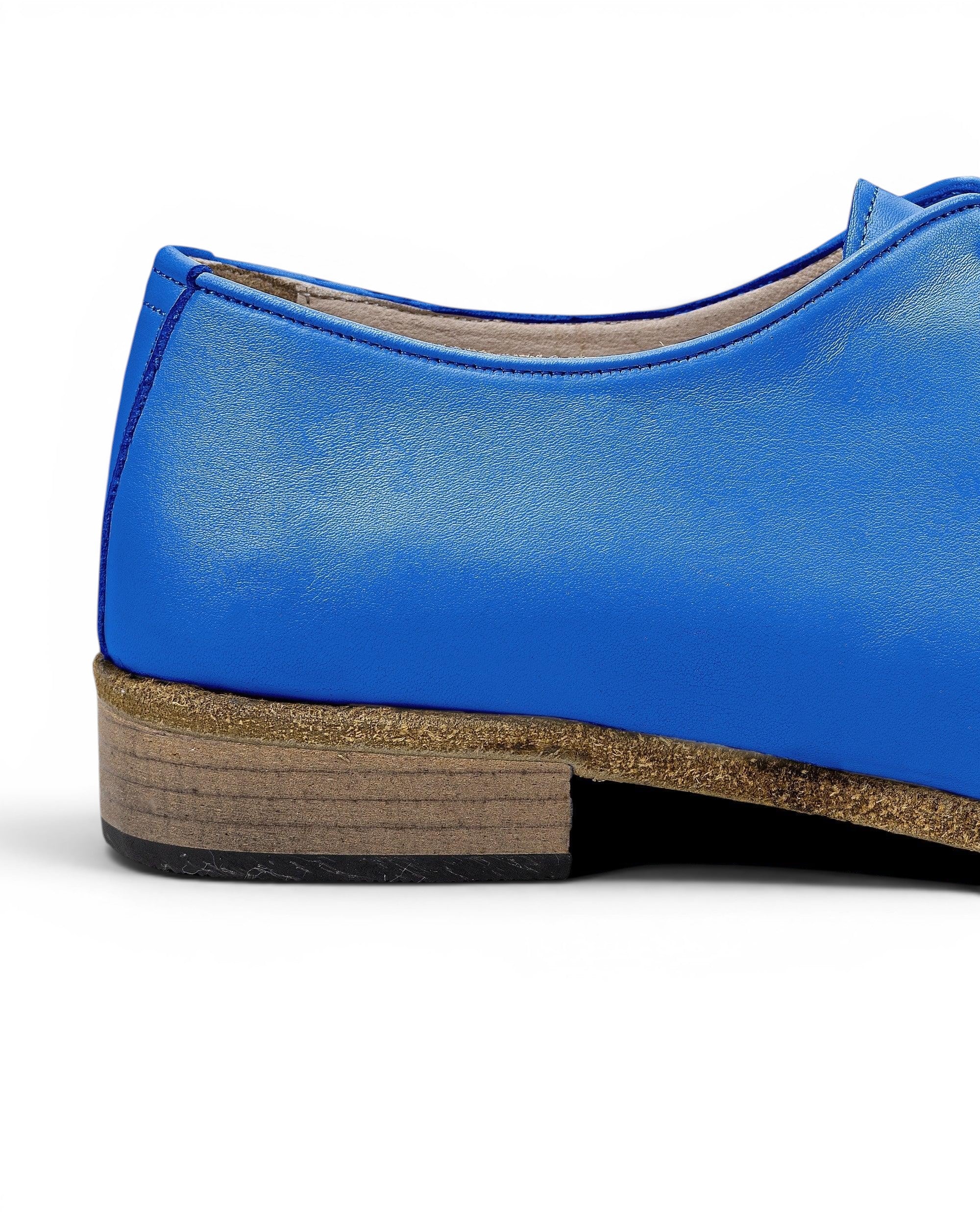 Top view Blue Pointed Toe Oxford - Handcrafted Calf Leather | Bespoky