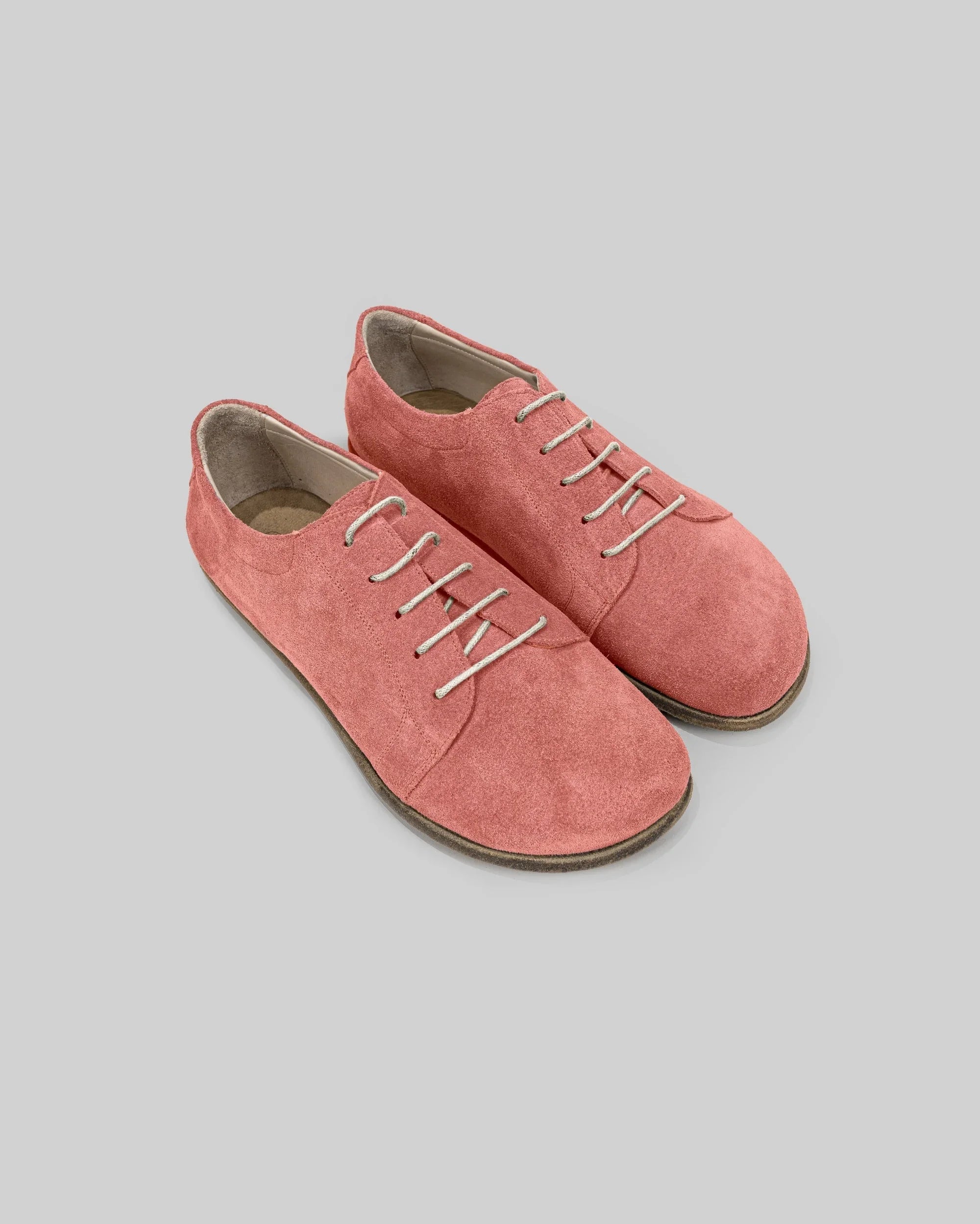 Men's Pink Suede Barefoot Sneaker - Handcrafted Calf Leather Wide Toe Box | Bespoky