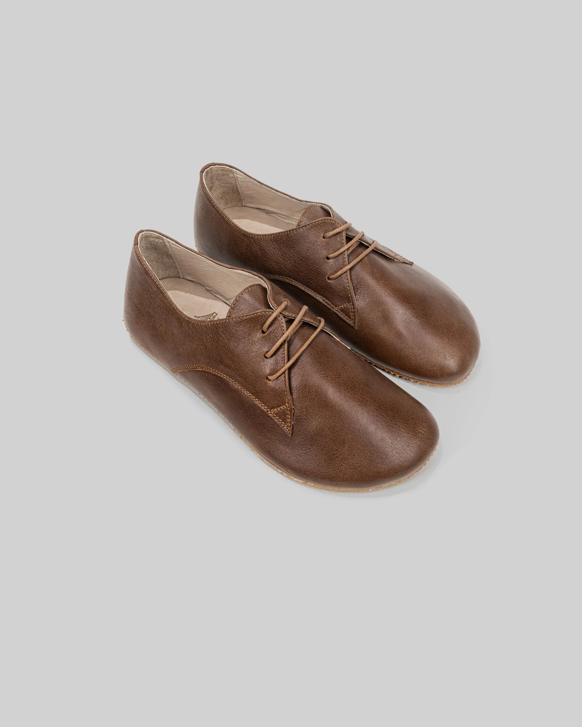 Men's Brown Oxford Shoes - Handcrafted Calf Leather Wide Toe Box | Bespoky