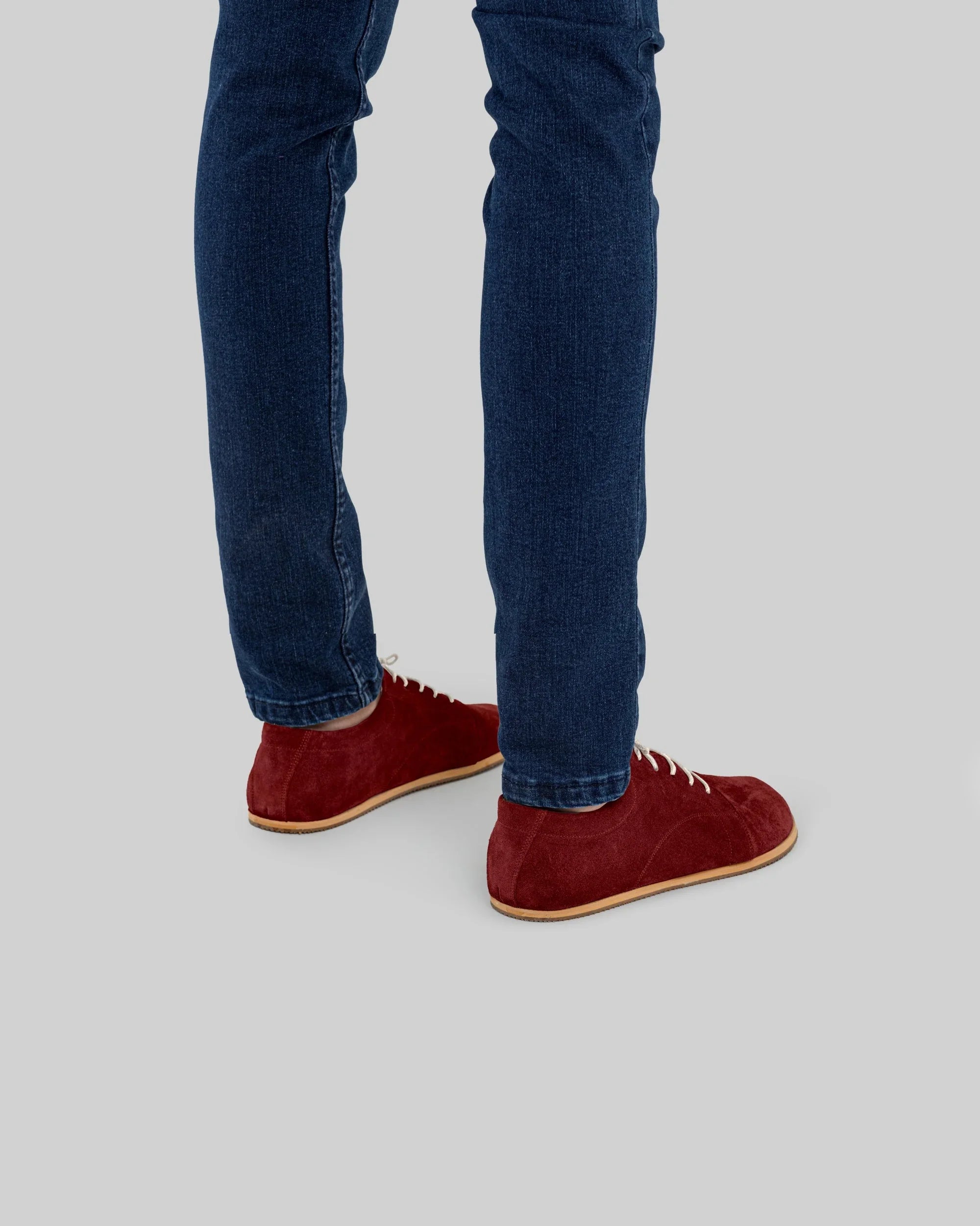 Detail Burgundy Barefoot Sneaker - Handcrafted Calf Leather Turkey | Bespoky