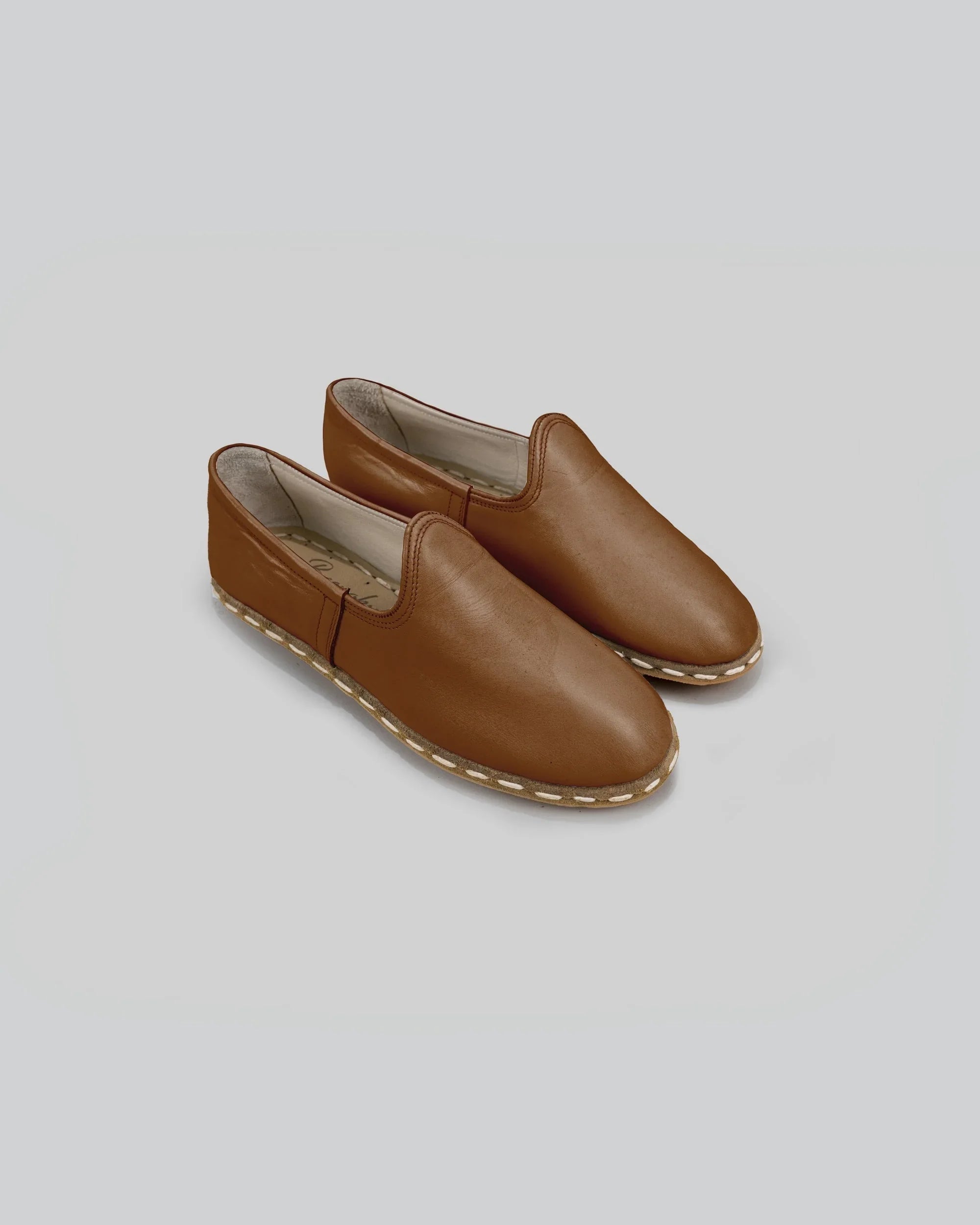 Women's Dark Tan Yemeni Shoes - Handcrafted Calf Leather Wide Toe Box | Bespoky