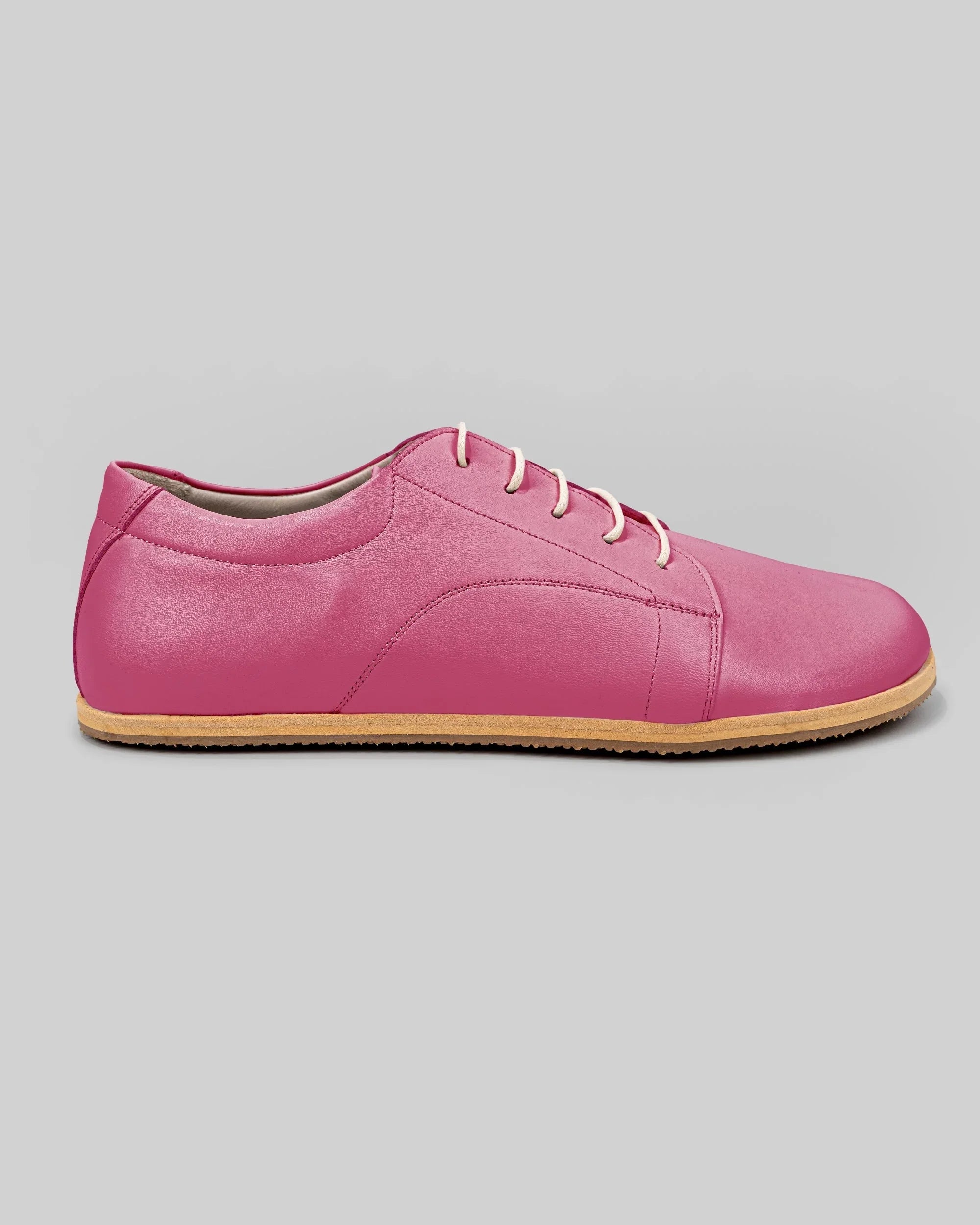 Side view Fuchsia Barefoot Sneaker - Calf Leather Zero Drop | Bespoky