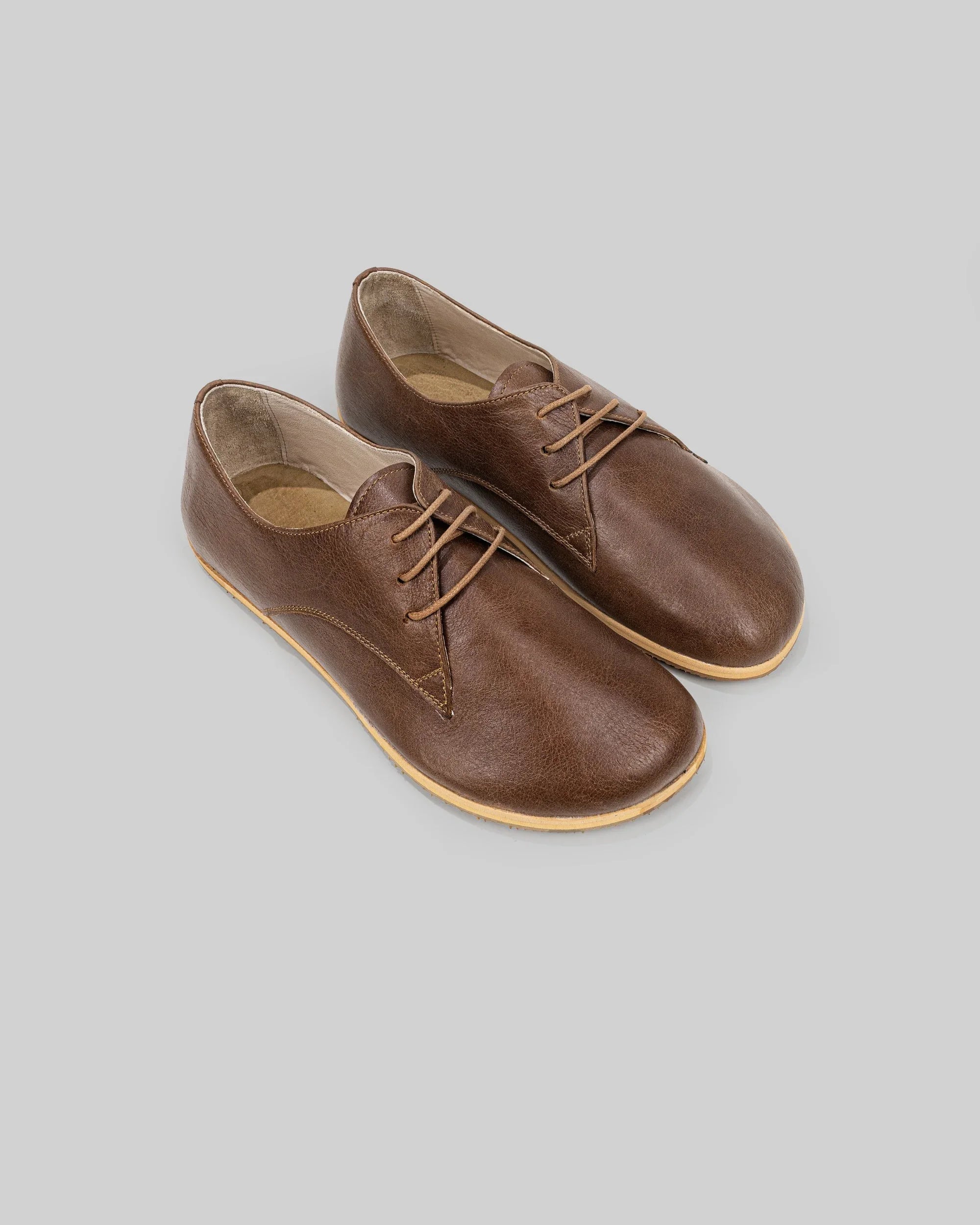 Women's Brown Oxford Shoes - Handcrafted Calf Leather Wide Toe Box | Bespoky