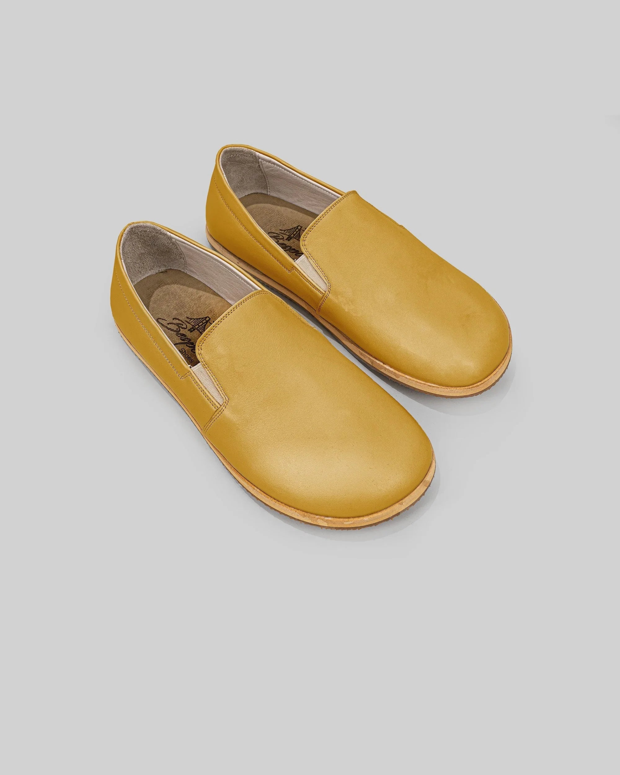 Women's Mustard Barefoot Shoes - Handcrafted Calf Leather Wide Toe Box | Bespoky