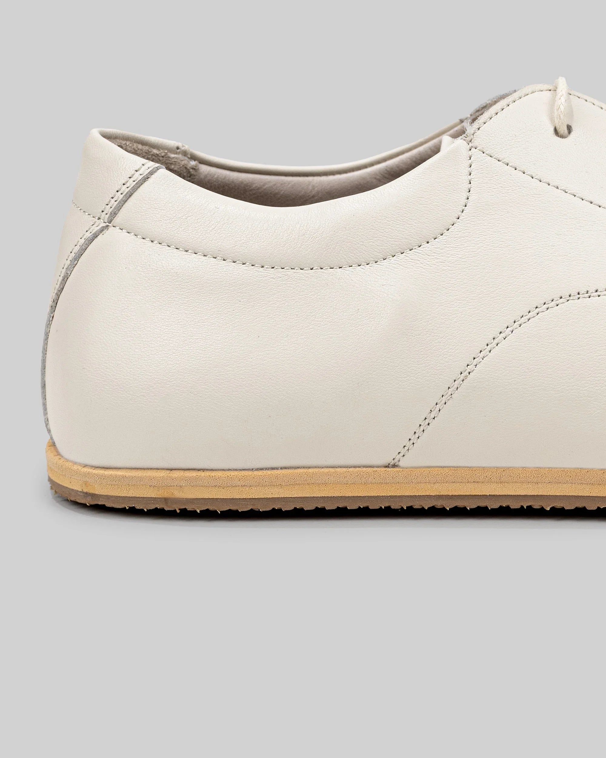 Side view Cream Barefoot Sneaker - Calf Leather Zero Drop | Bespoky