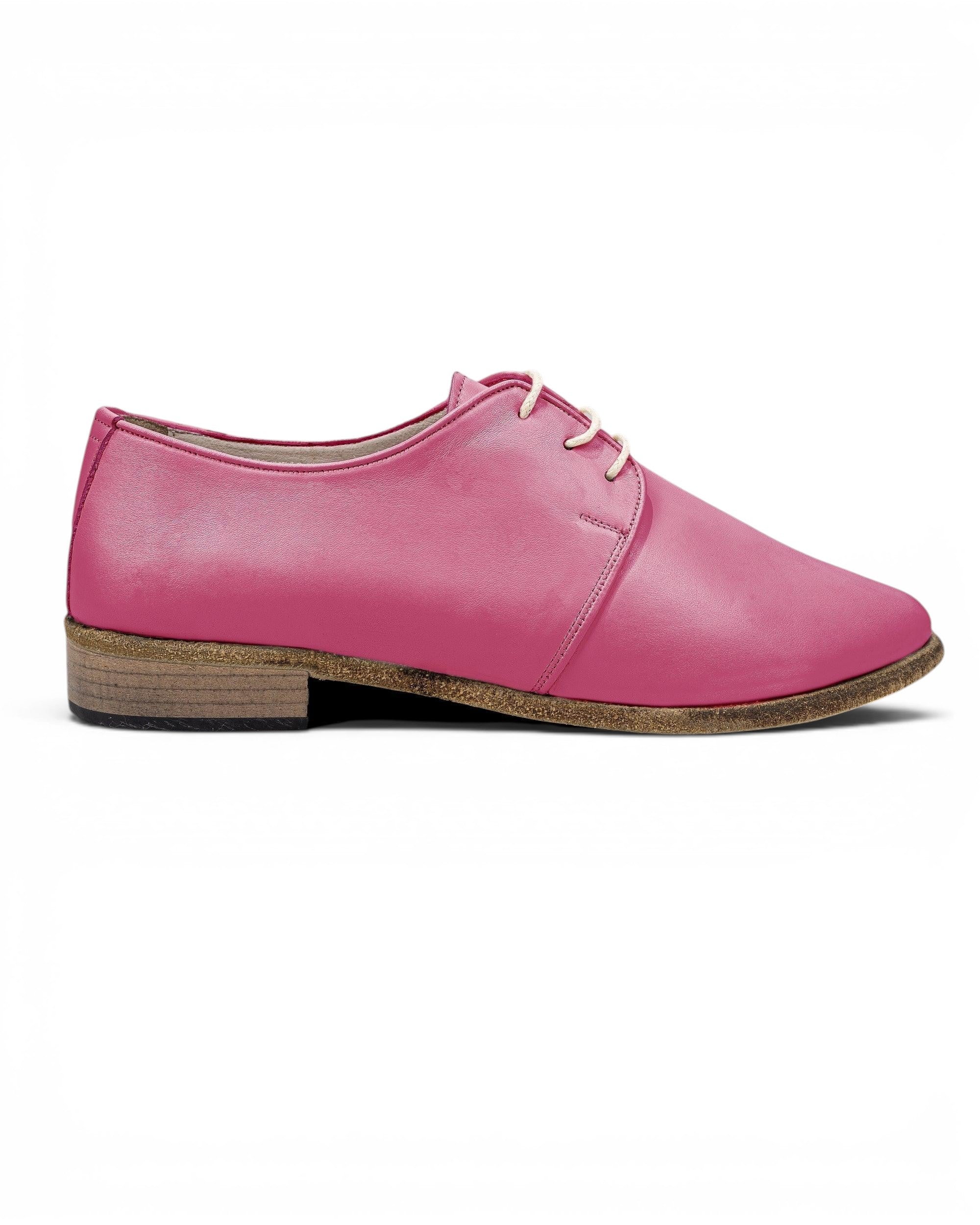 Side view Fuchsia Pointed Toe Oxford - Calf Leather Zero Drop | Bespoky