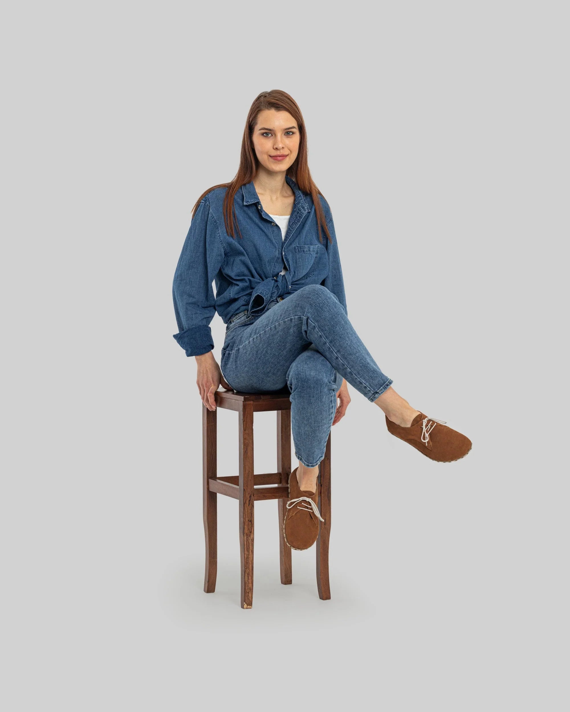 Back view Tan Oxford Shoes - Calf Leather Handcrafted | Bespoky