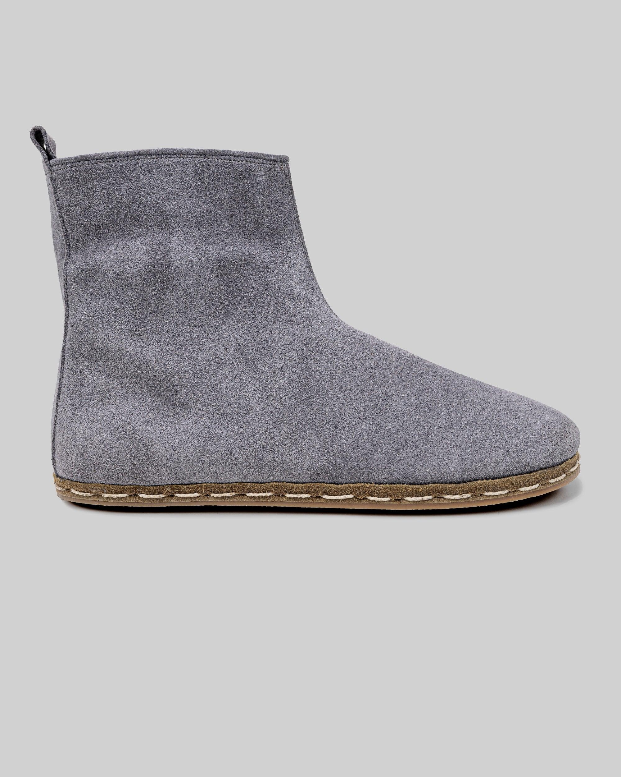 Side view Grey Chelsea Boots - Calf Leather Zero Drop | Bespoky