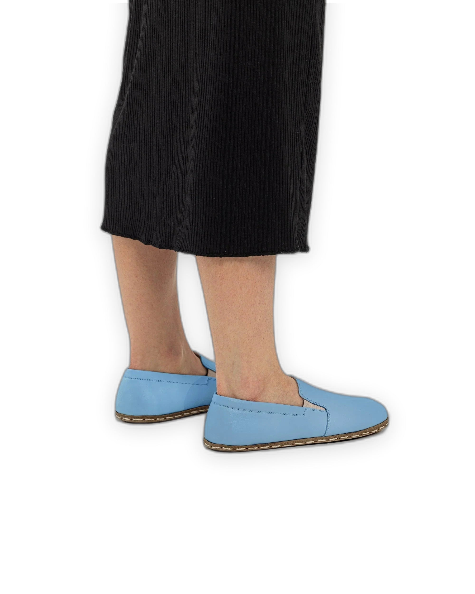 Detail Baby Blue Barefoot Shoes - Handcrafted Calf Leather Turkey | Bespoky