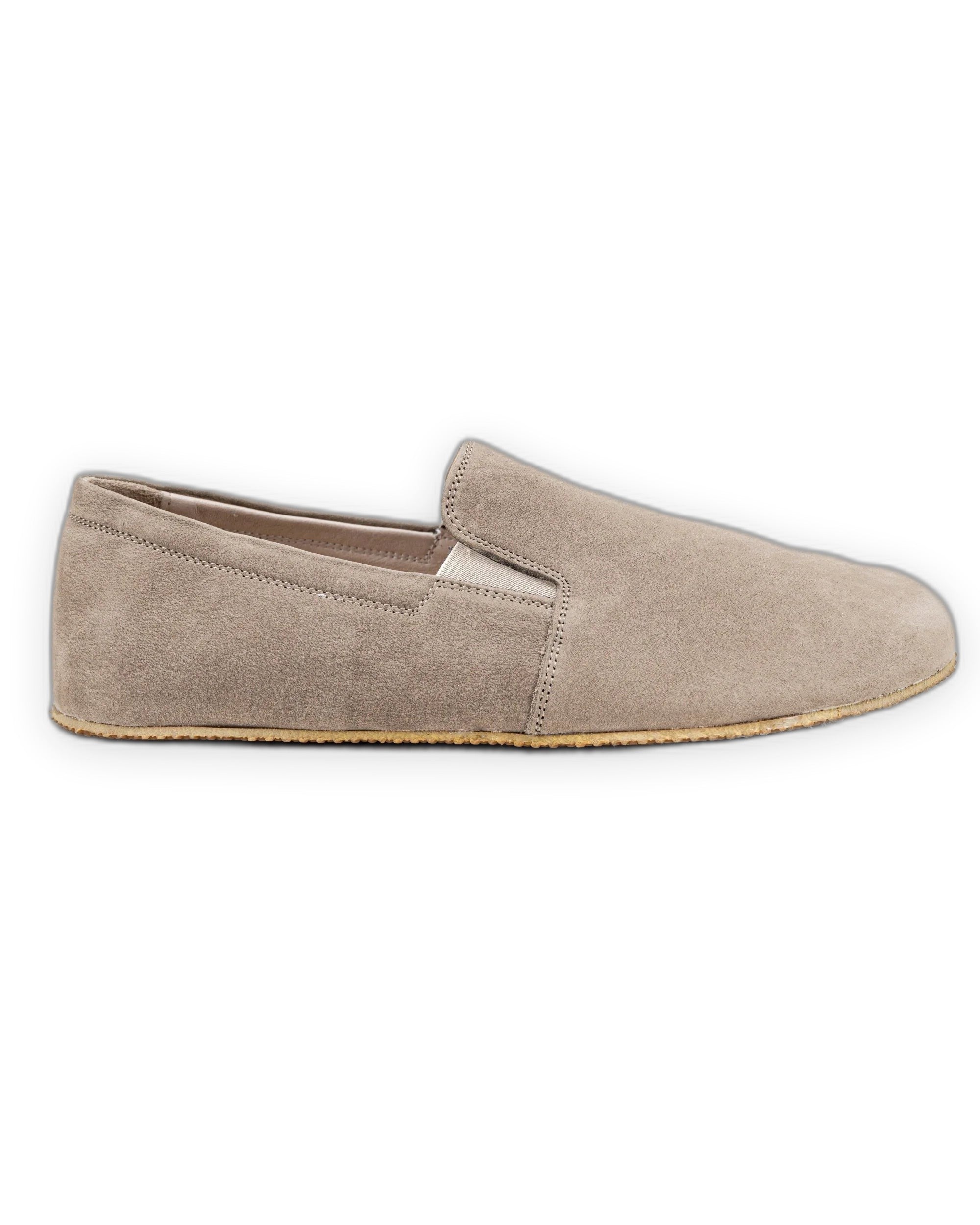 Side view Beige Nubuck Barefoot Shoes - Calf Leather Zero Drop | Bespoky