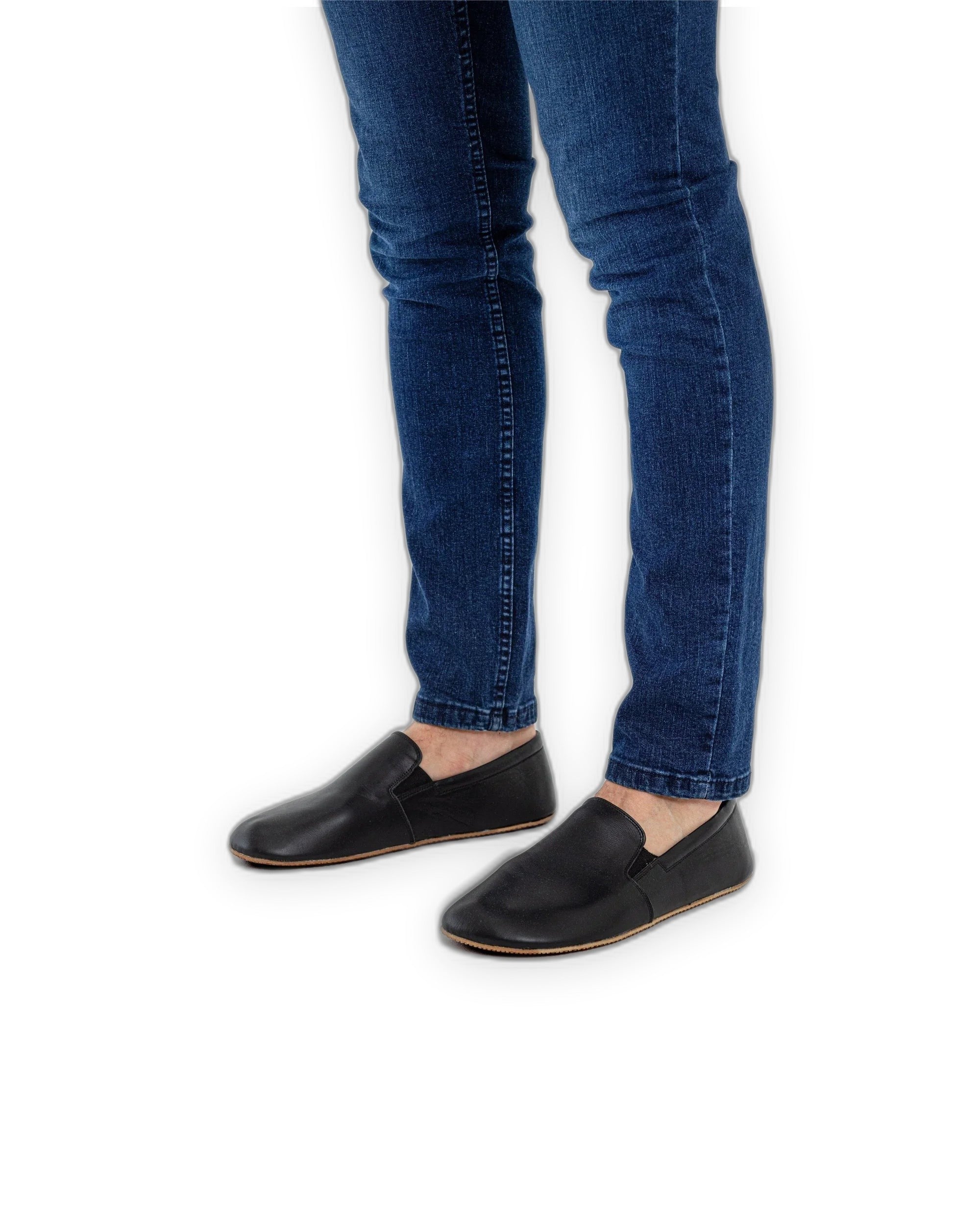 Side view Black Barefoot Shoes - Calf Leather Zero Drop | Bespoky