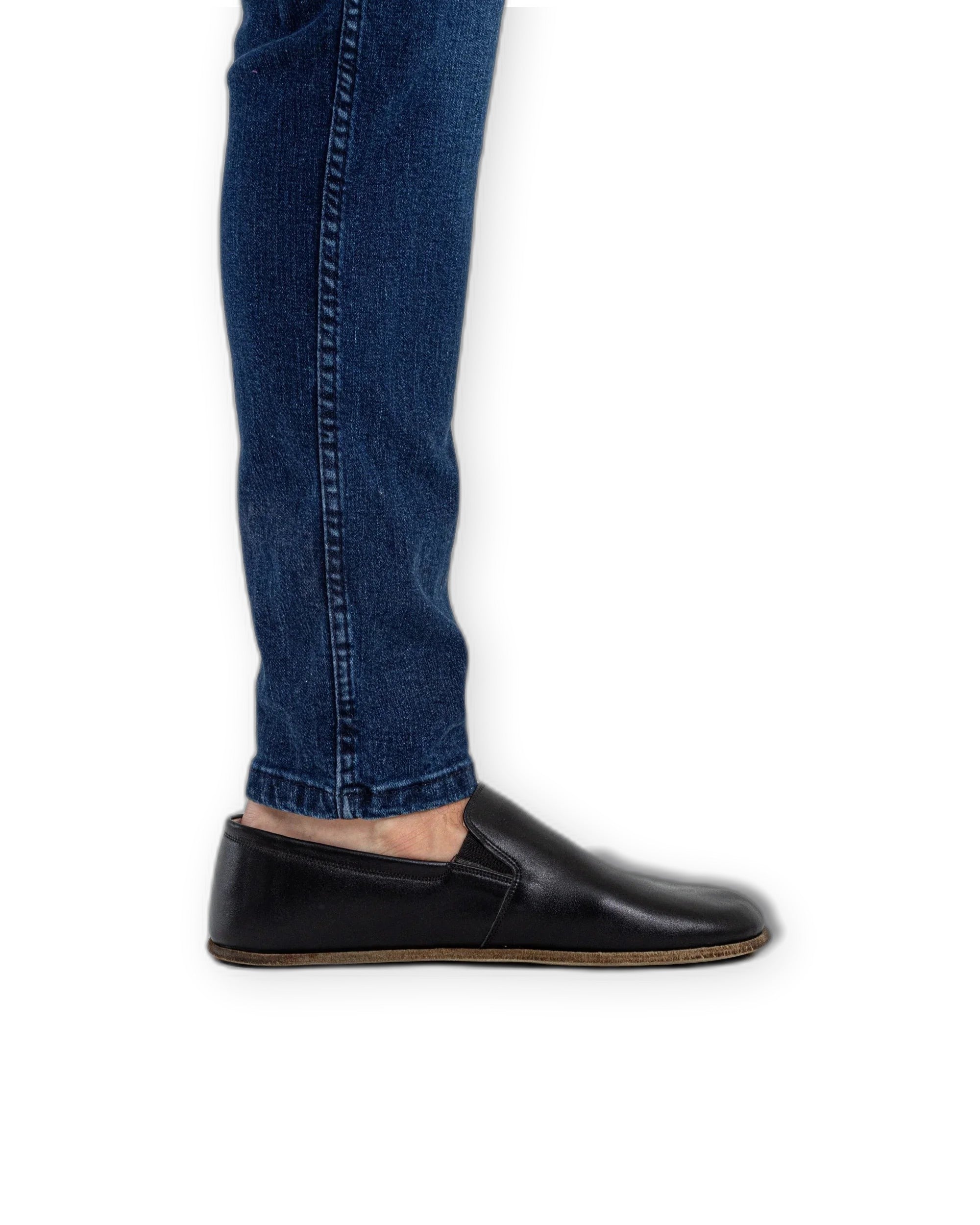 Back view Black Barefoot Shoes - Calf Leather Handcrafted | Bespoky