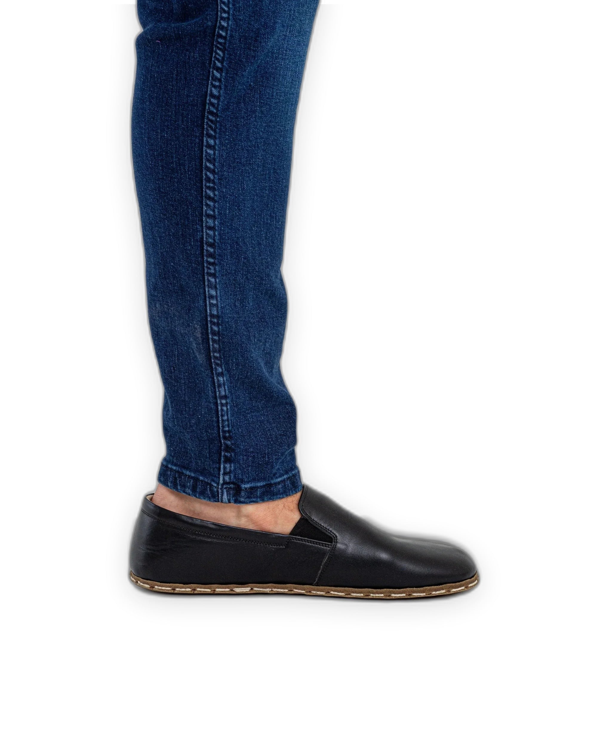 Pair Black Barefoot Shoes - Barefoot Wide Toe Calf Leather | Bespoky