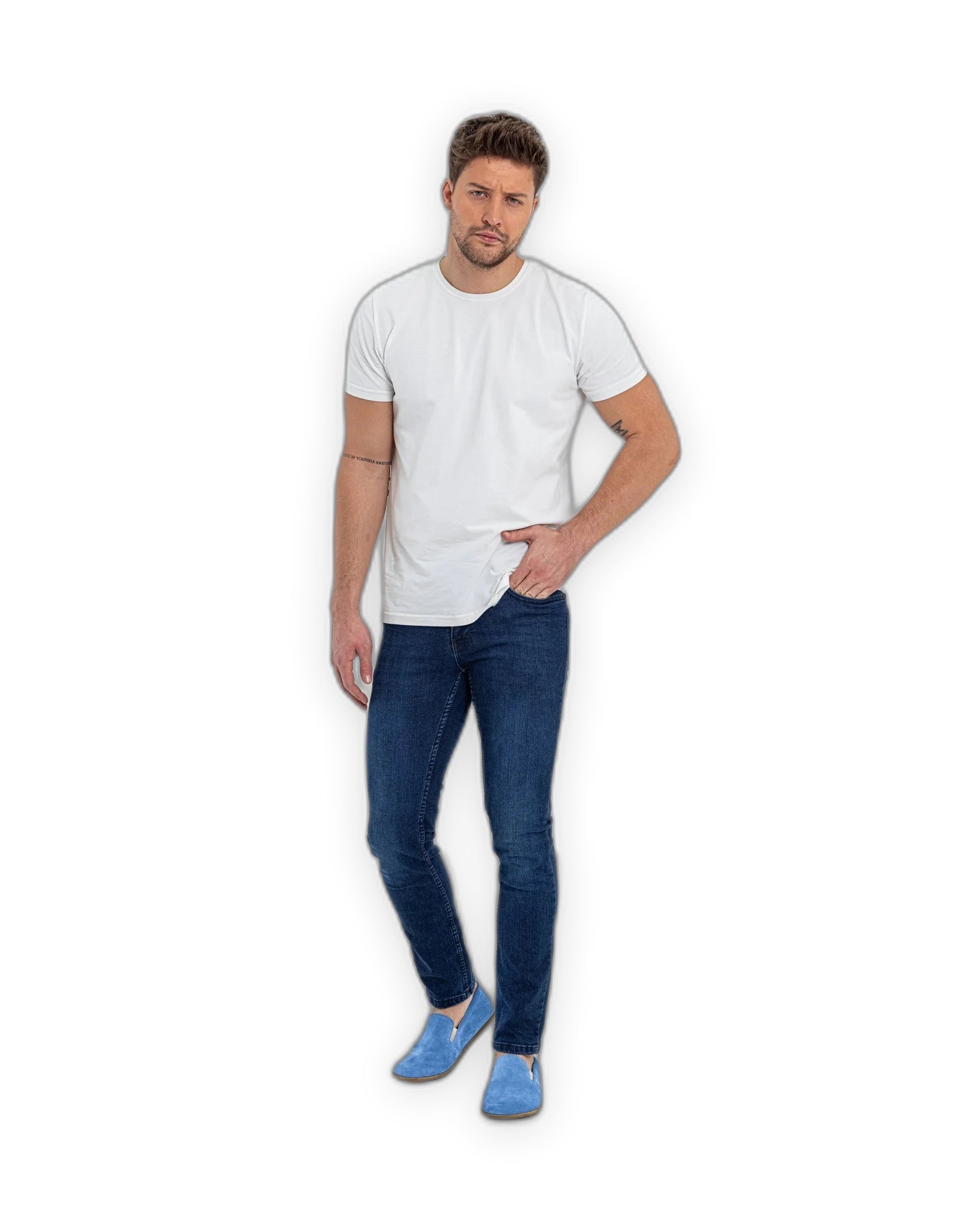 Pair Blue Suede Barefoot Shoes - Barefoot Wide Toe Calf Leather | Bespoky