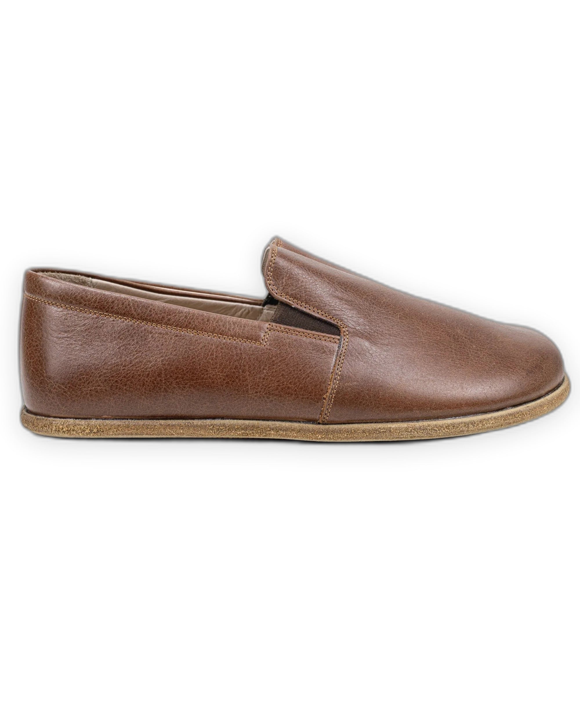 Close-up calf leather - Brown Barefoot Shoes Detail | Bespoky