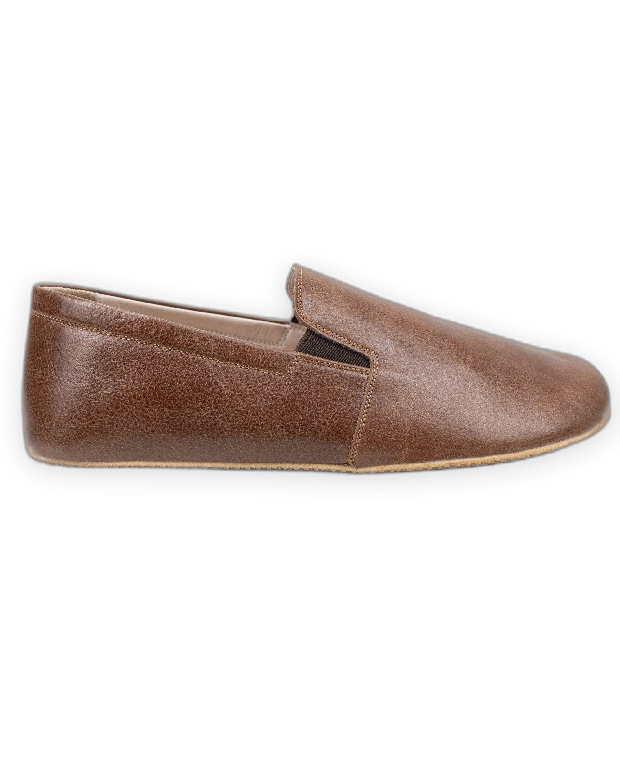 Close-up calf leather - Brown Barefoot Shoes Detail | Bespoky